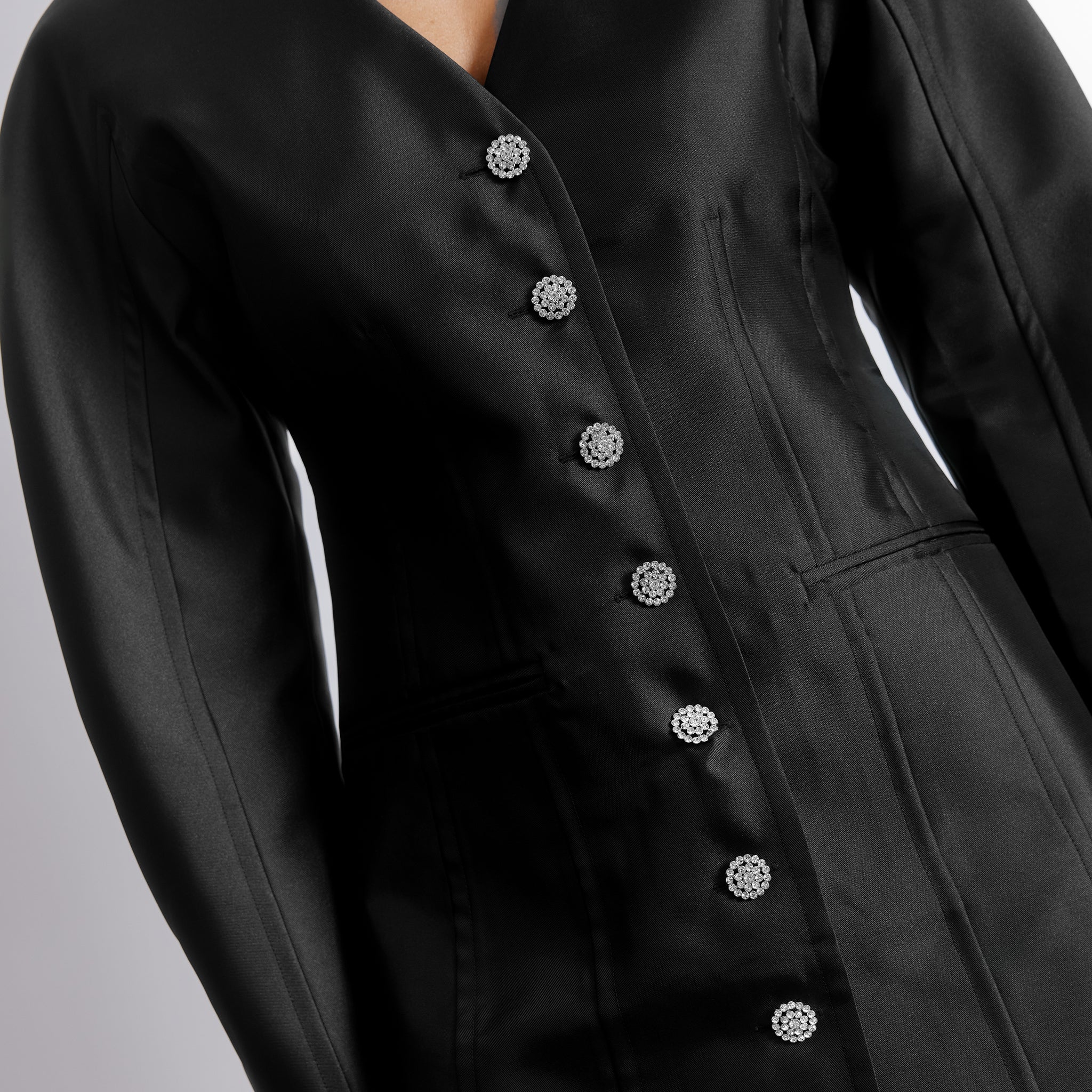 Cocoon Sleeve Taffeta Dress