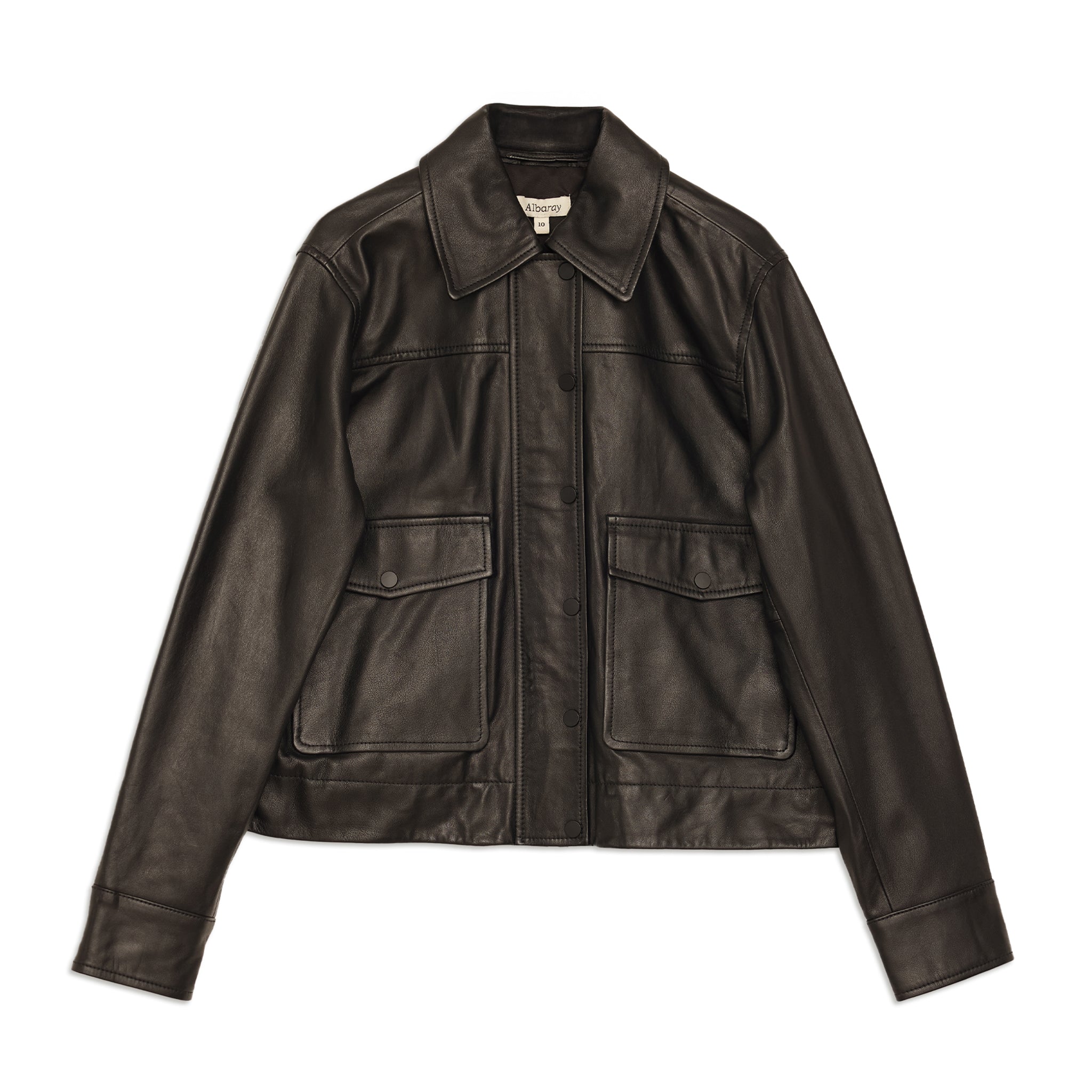 Chocolate Short Leather Jacket | Sustainable Womenswear | Albaray