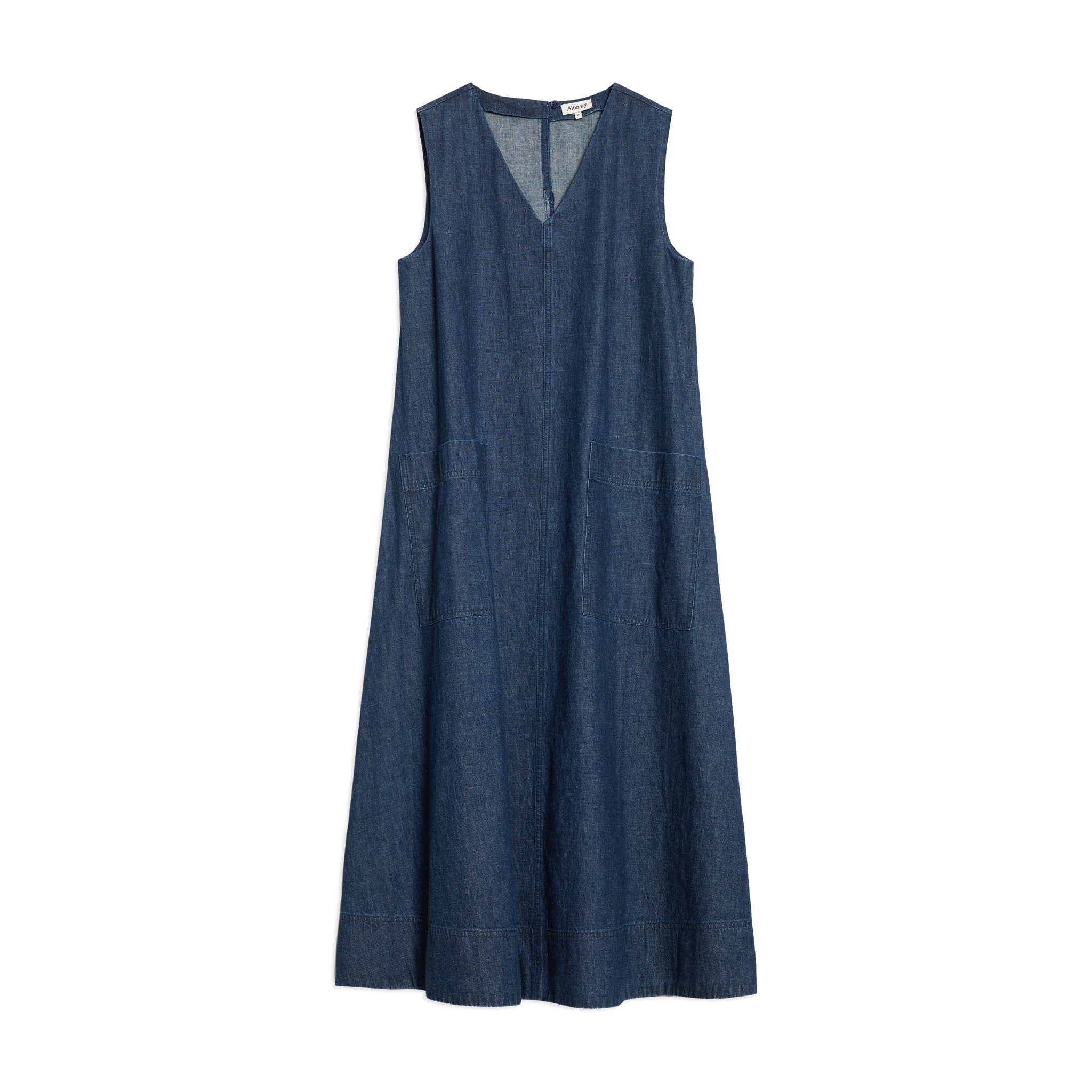 V Neck A Line Denim Dress