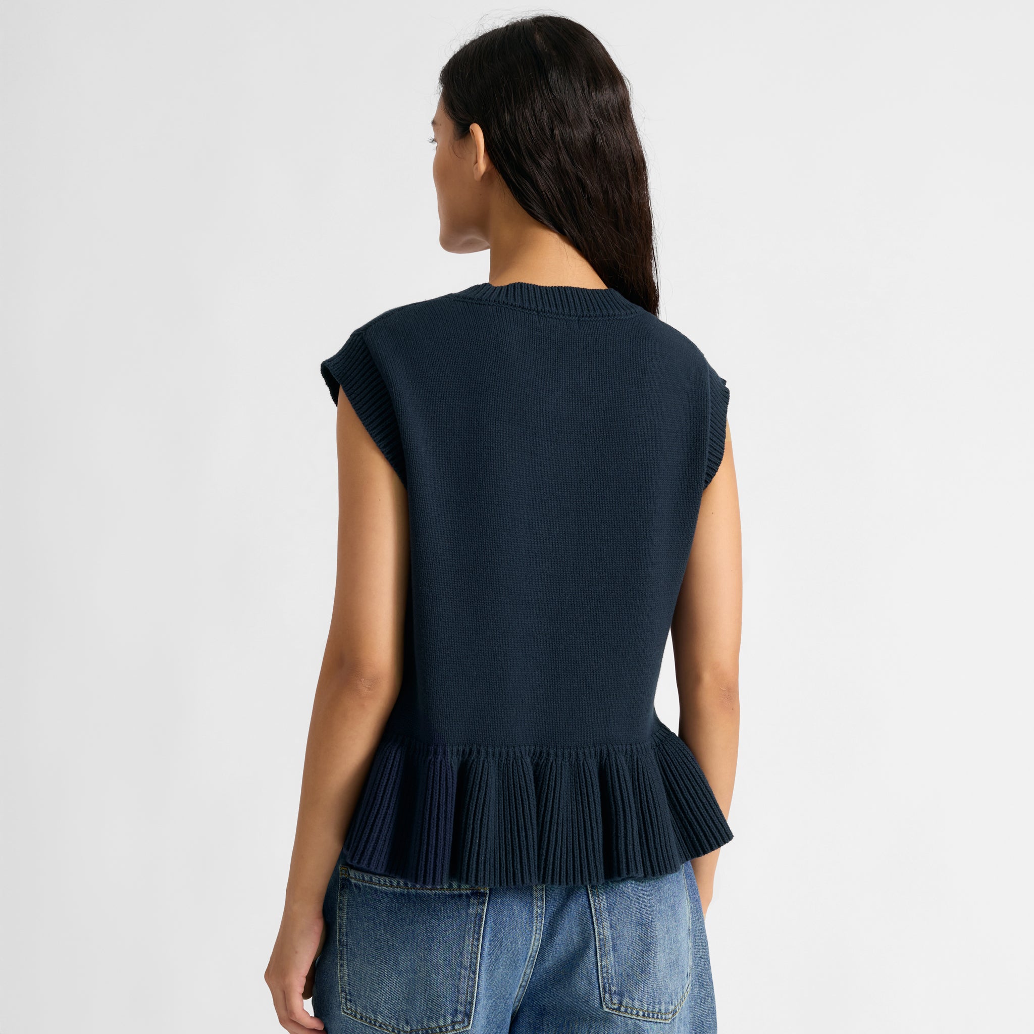Peplum Cotton Button Tank