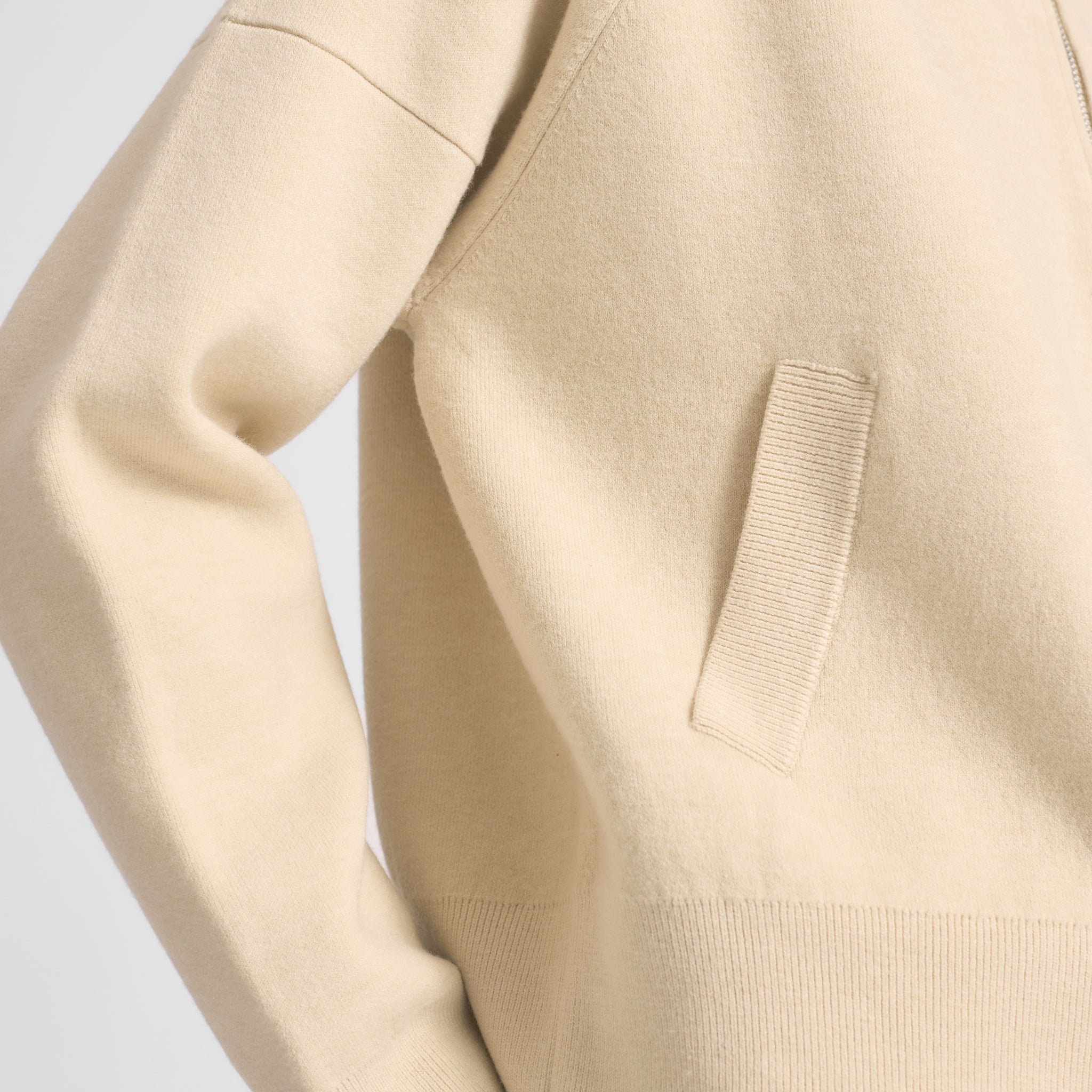 Cream Knitted Bomber