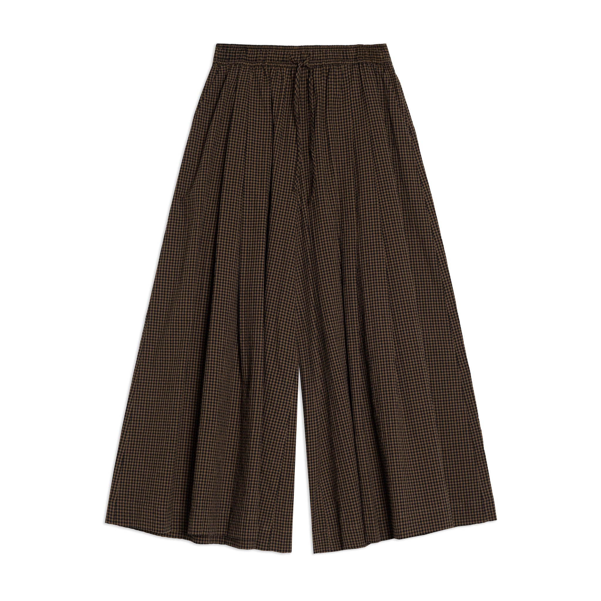 Chocolate and Black Gingham Culottes
