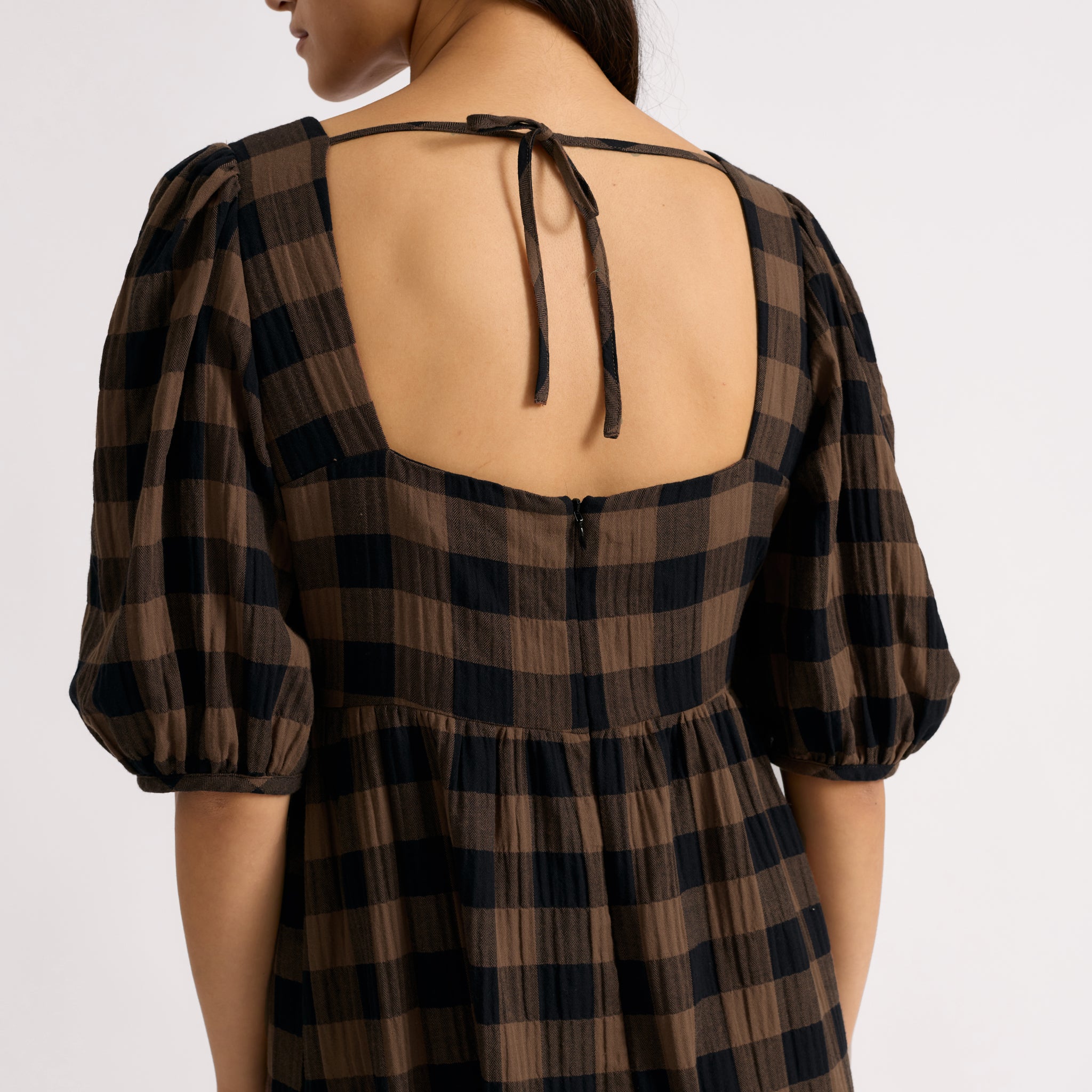 Iconic Chocolate Gingham Dress