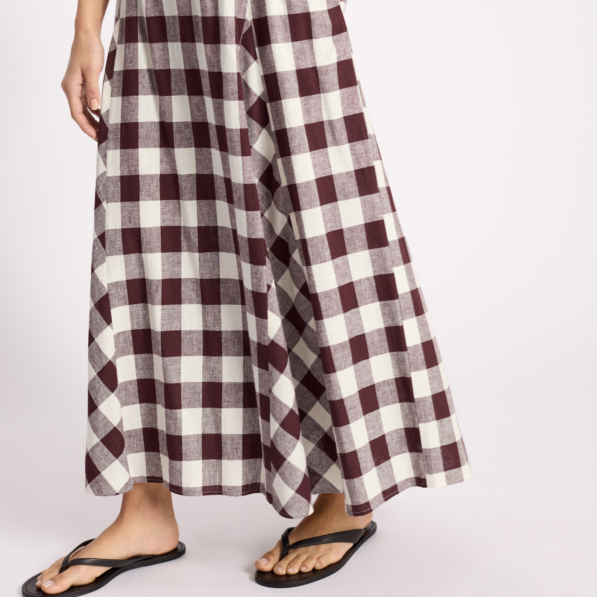 Burgundy Gingham Skirt