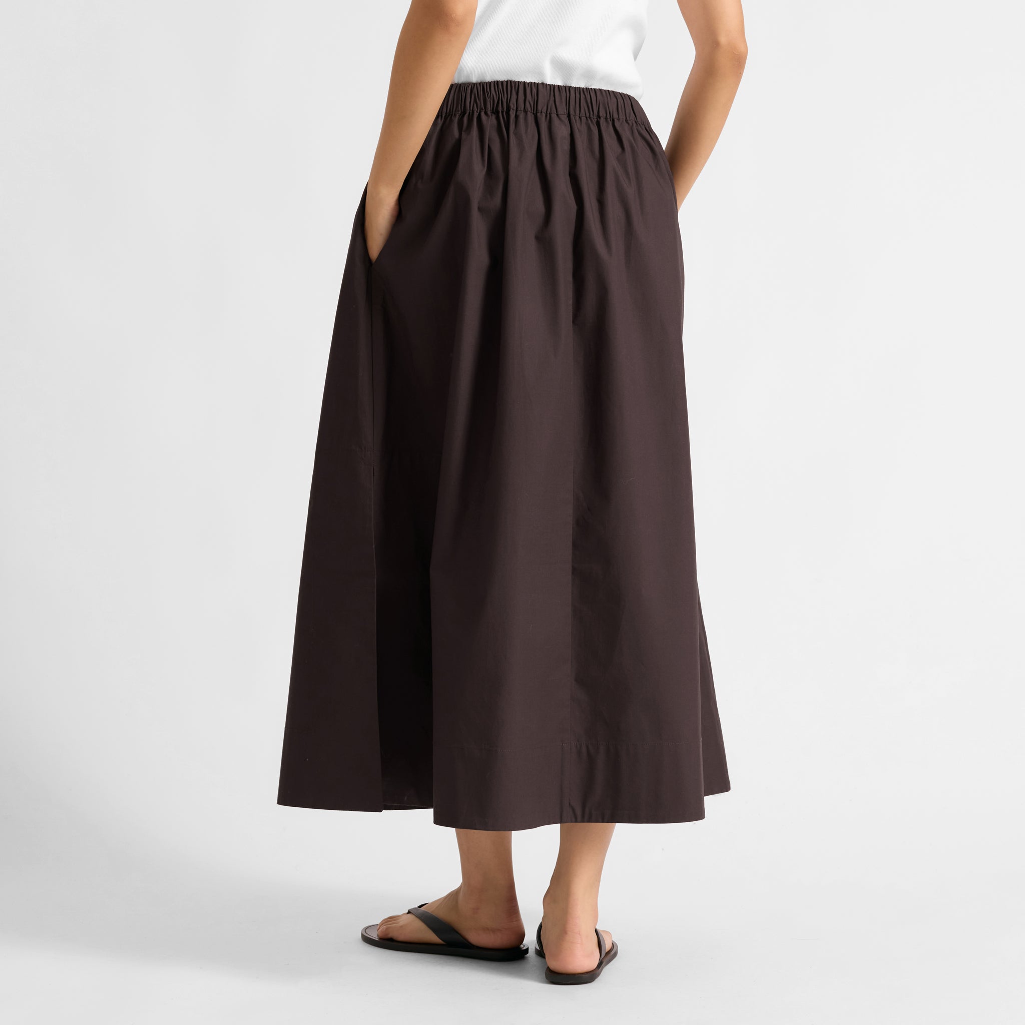 Chocolate Cotton Full Skirt