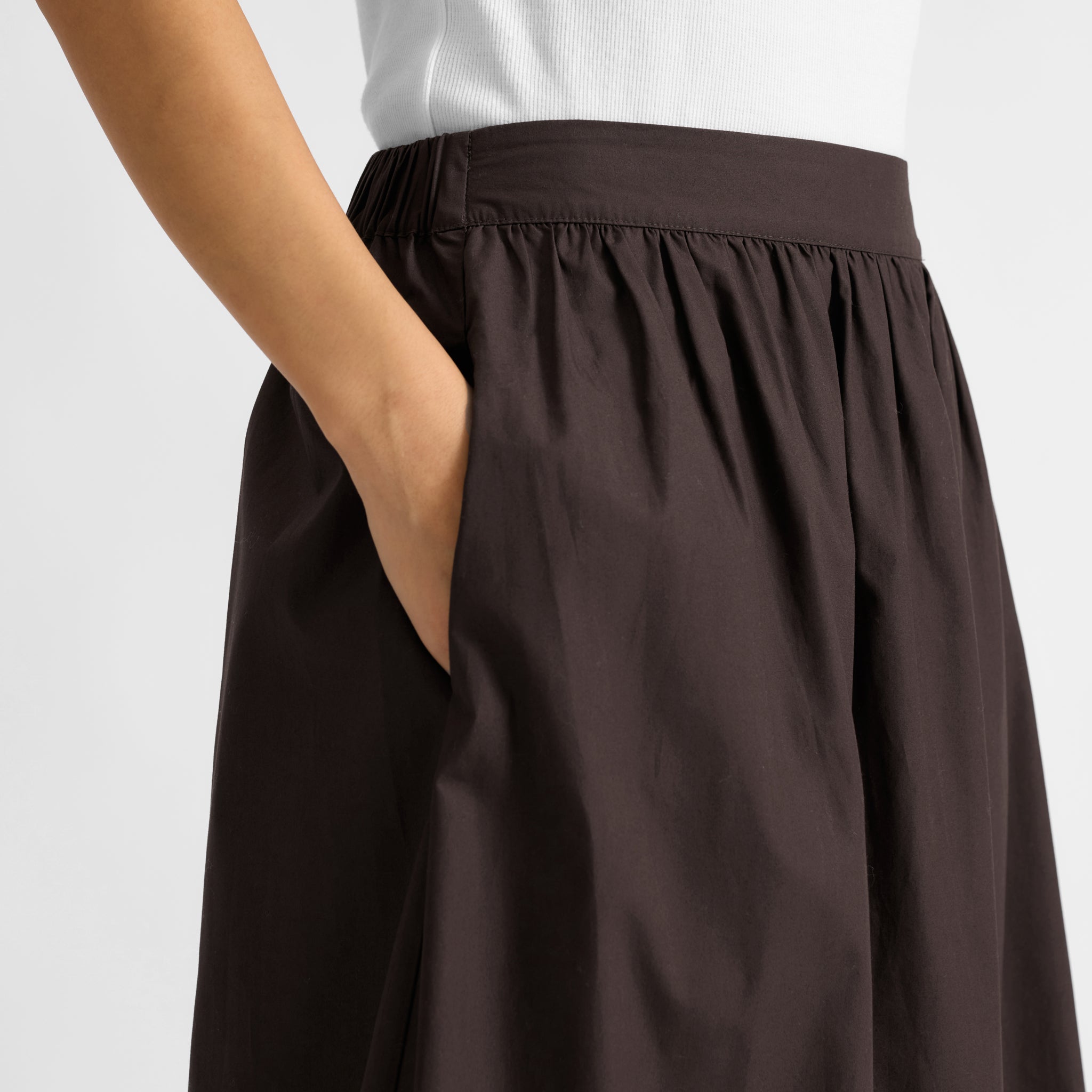 Chocolate Cotton Full Skirt