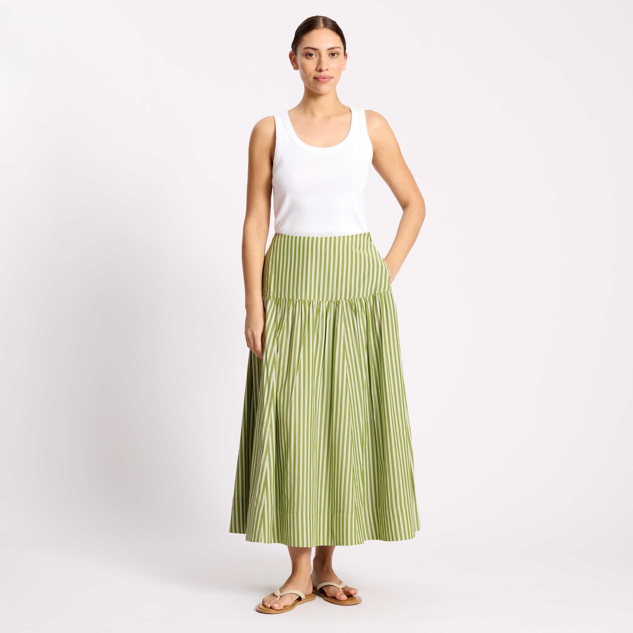 Green Stripe Skirt