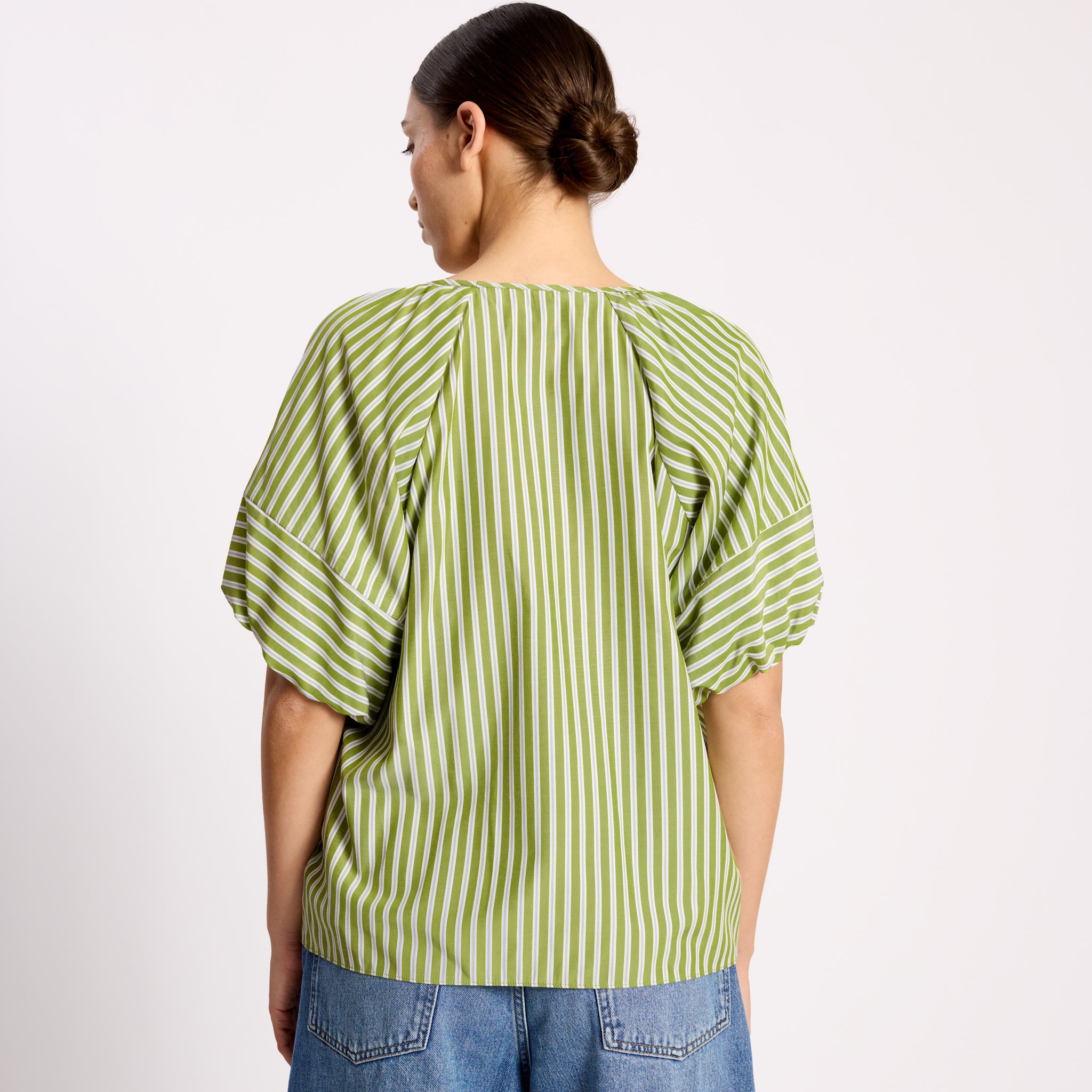Green Stripe Lantern Top