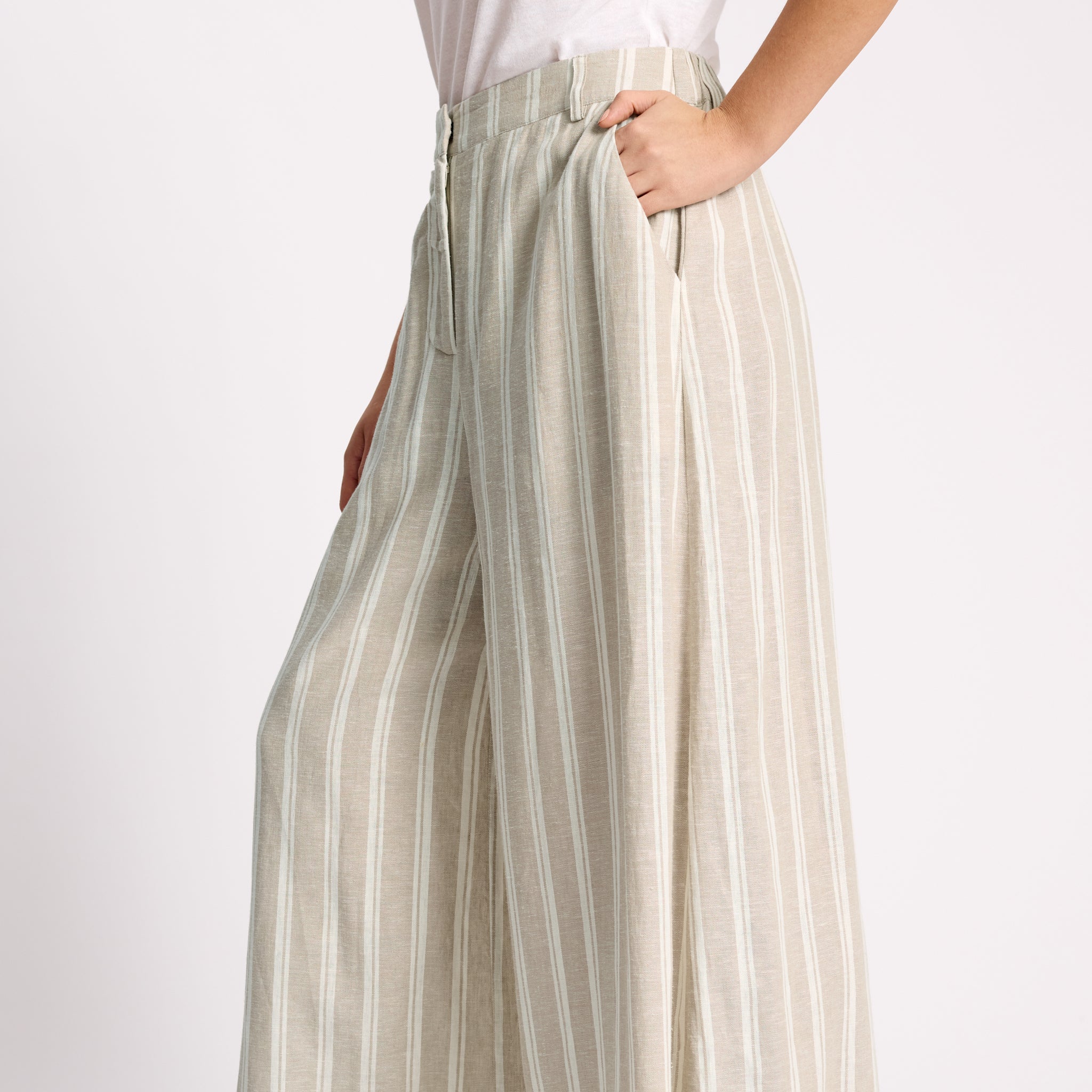 Linen Stripe Culotte