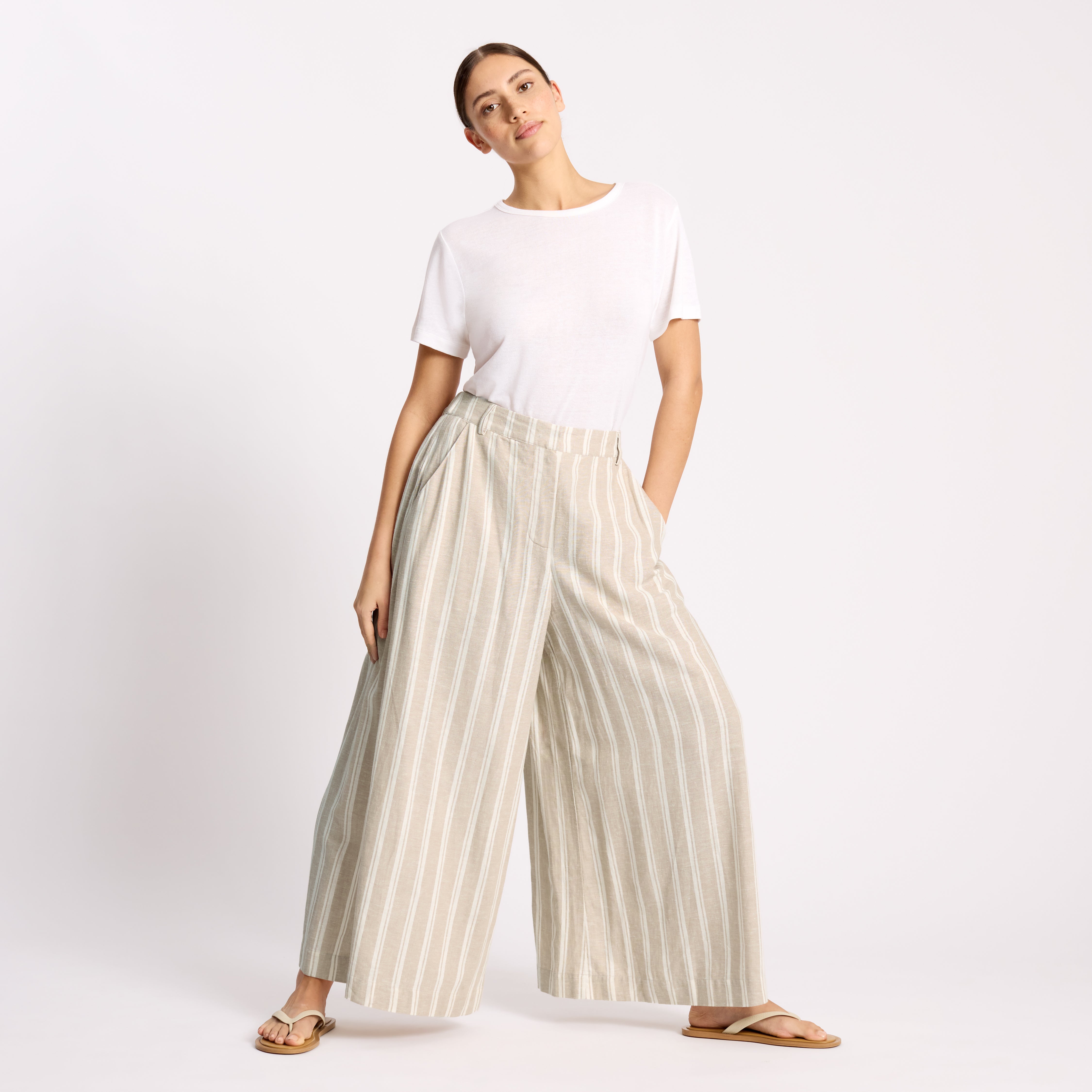 Linen Stripe Culotte