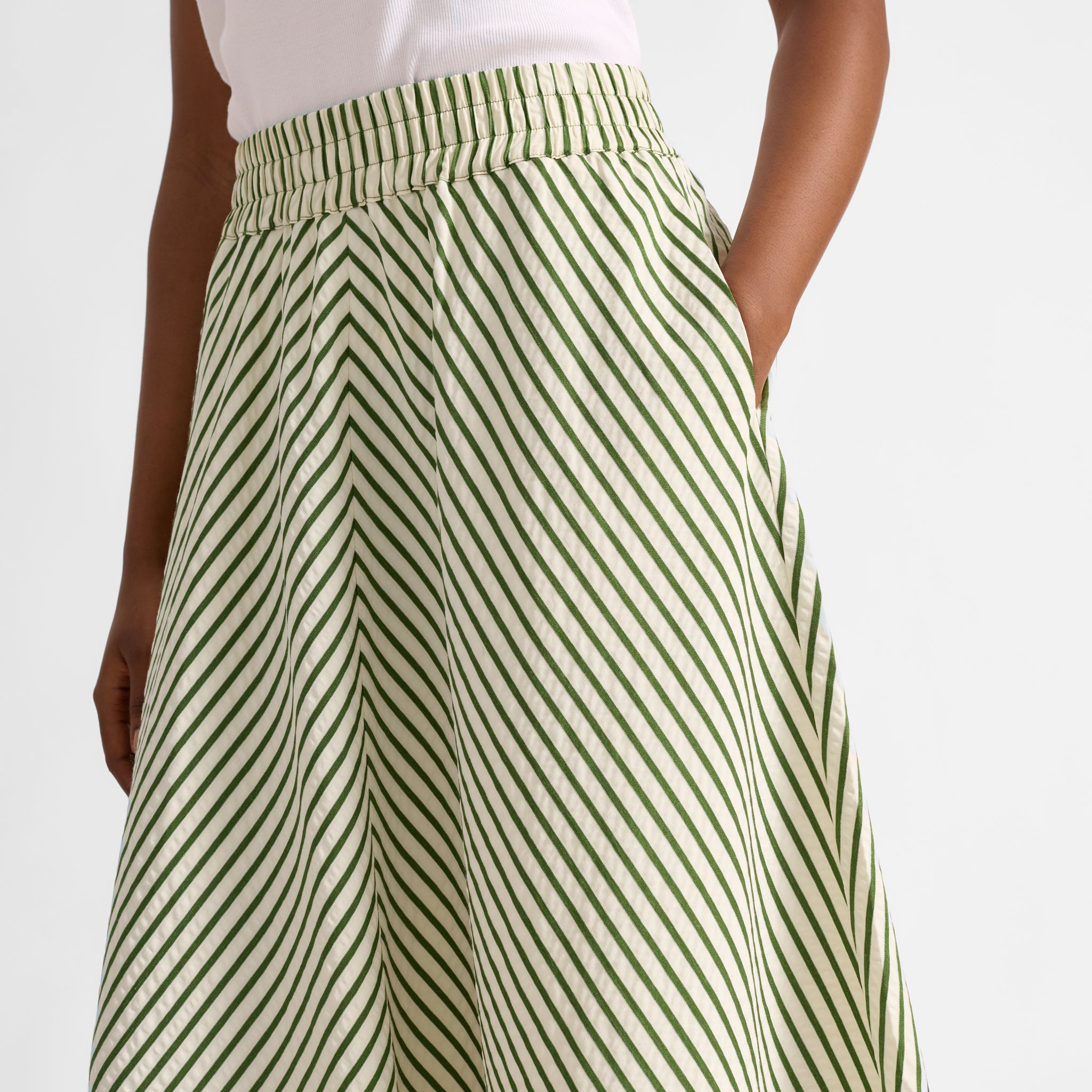 Green Stripe Skirt