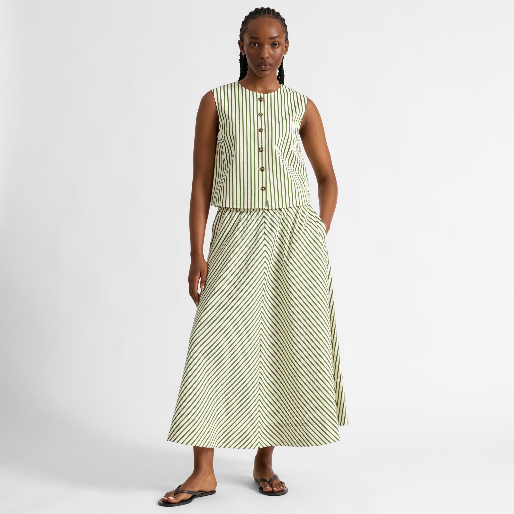Green Stripe Skirt