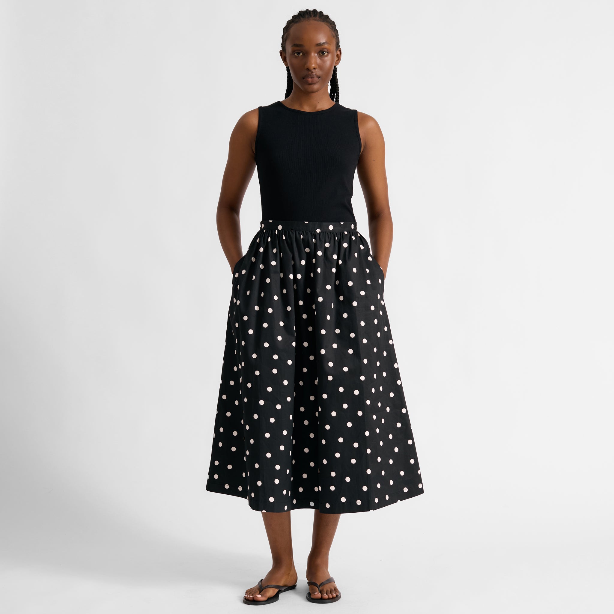 Black and White Spot Full Skirt