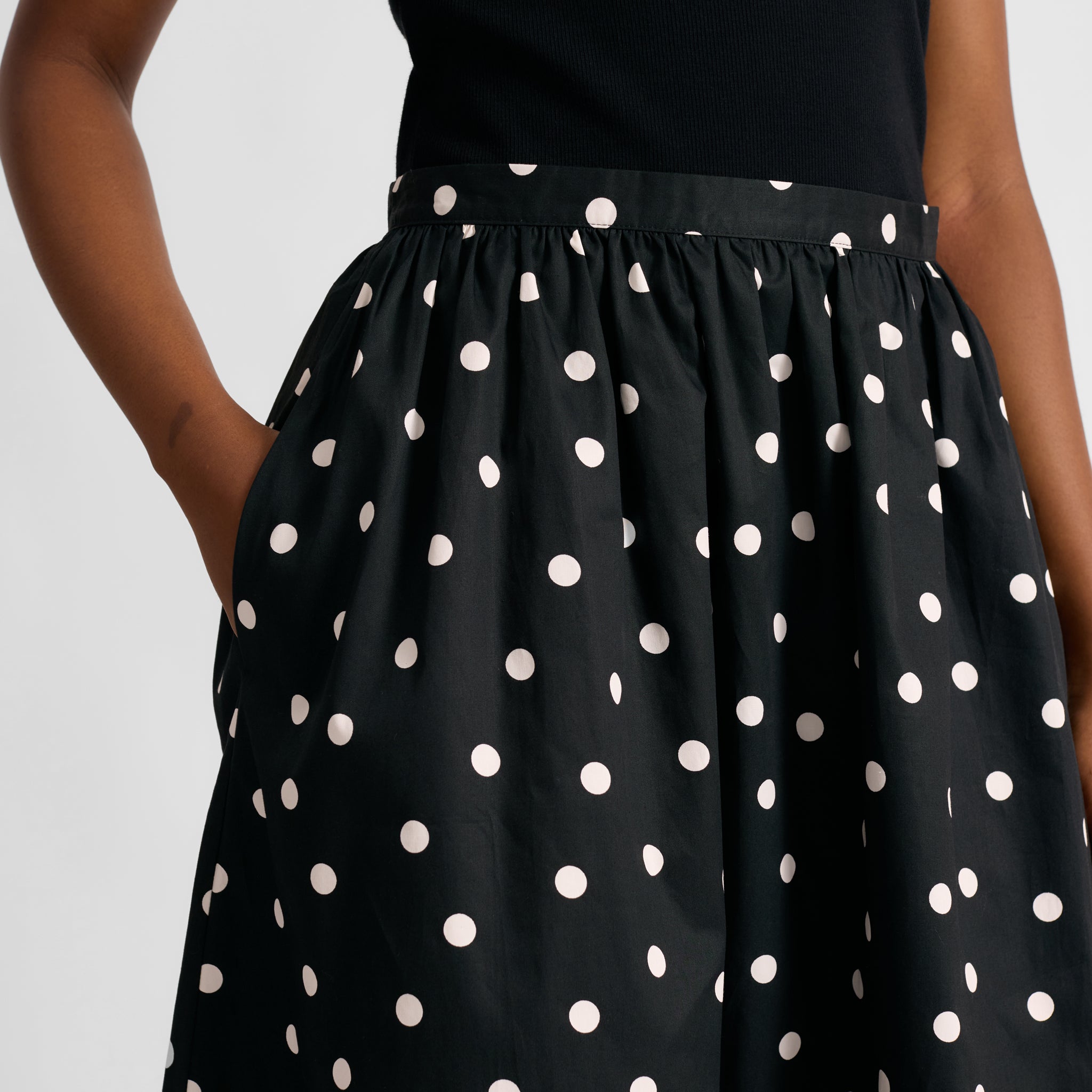Black and White Spot Full Skirt