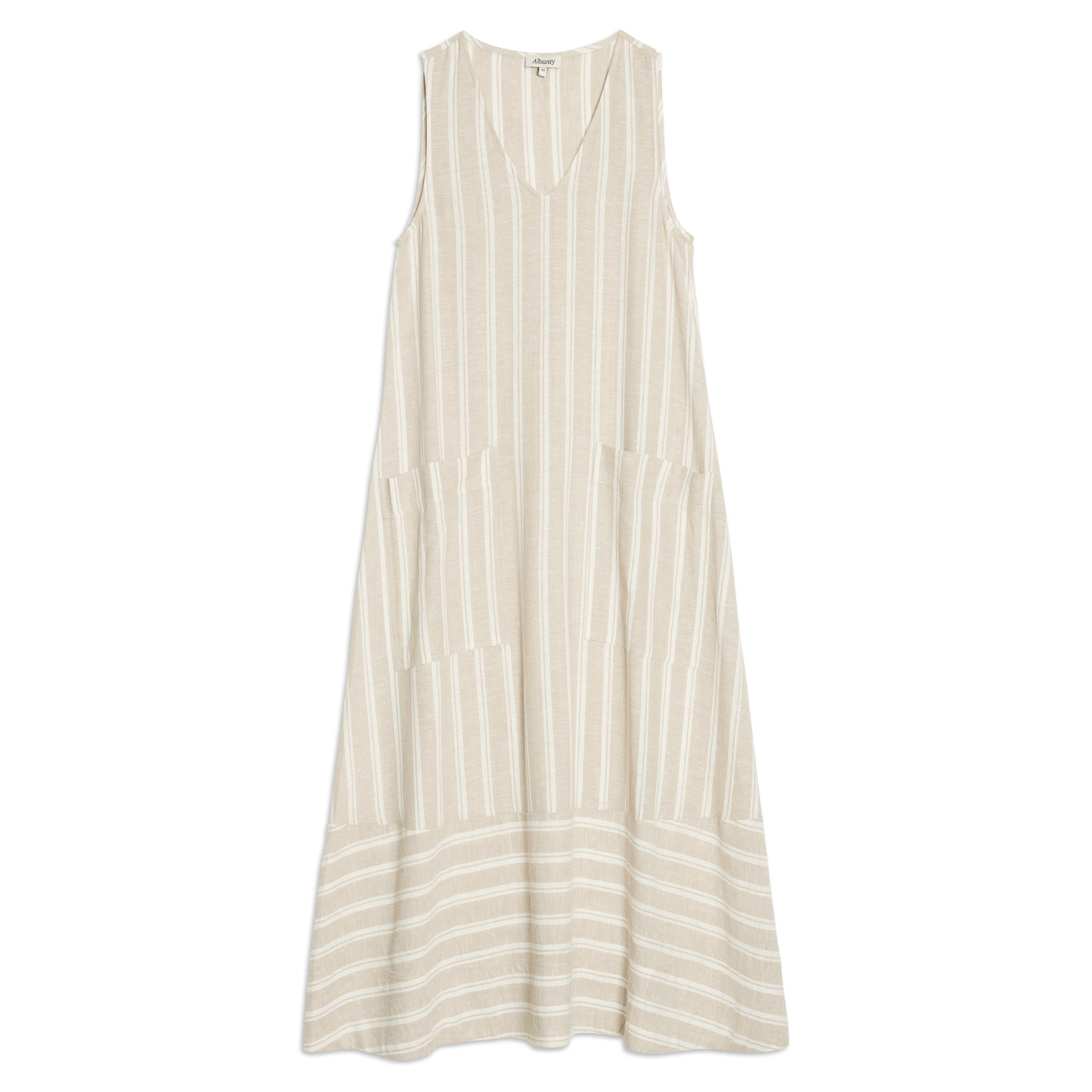 Linen Stripe Sleeveless Dress