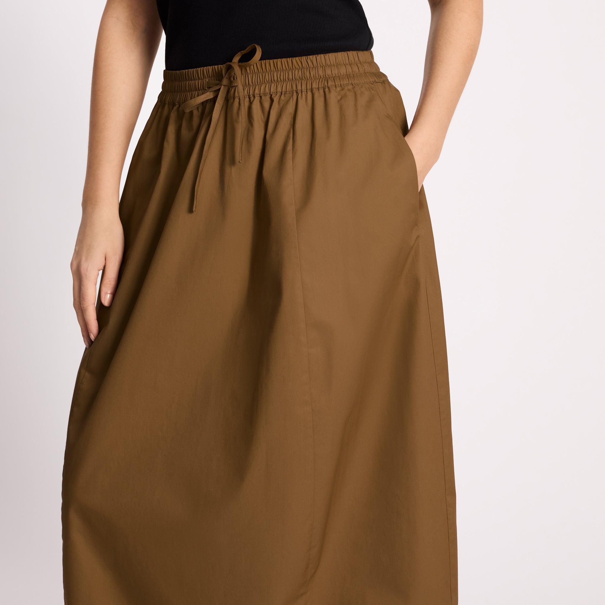 Cotton Sateen Lantern Skirt