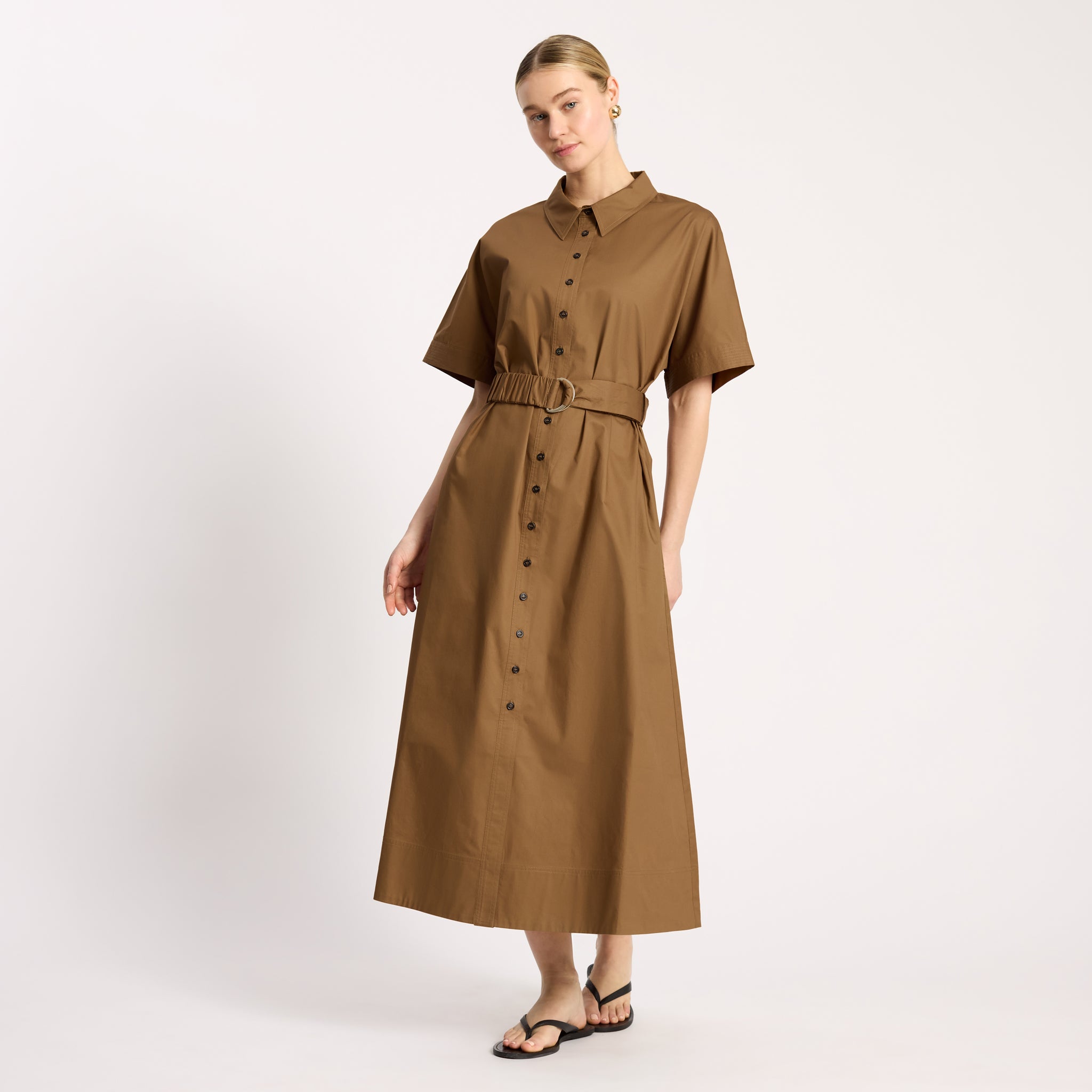 Cotton Sateen Shirtdress