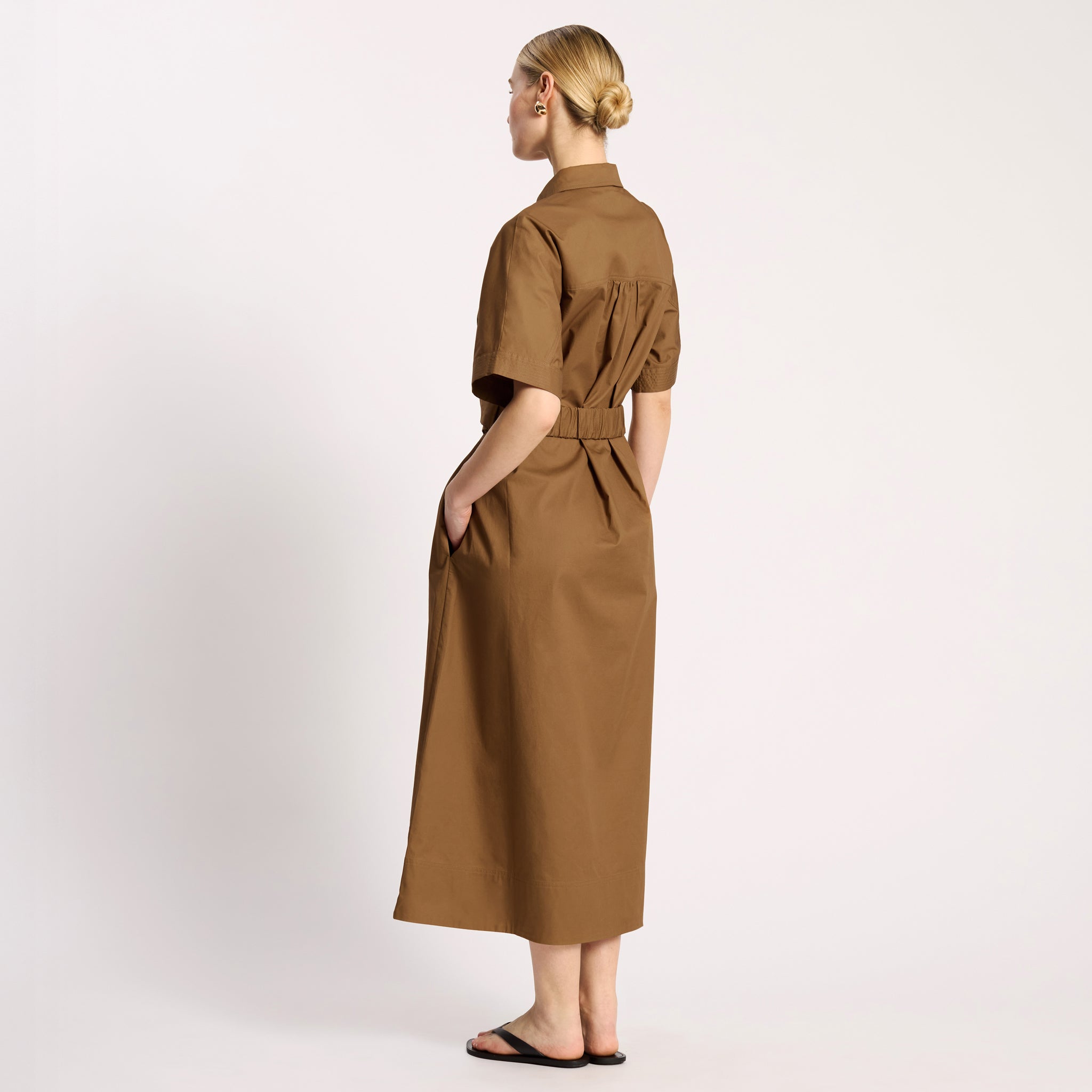 Cotton Sateen Shirtdress