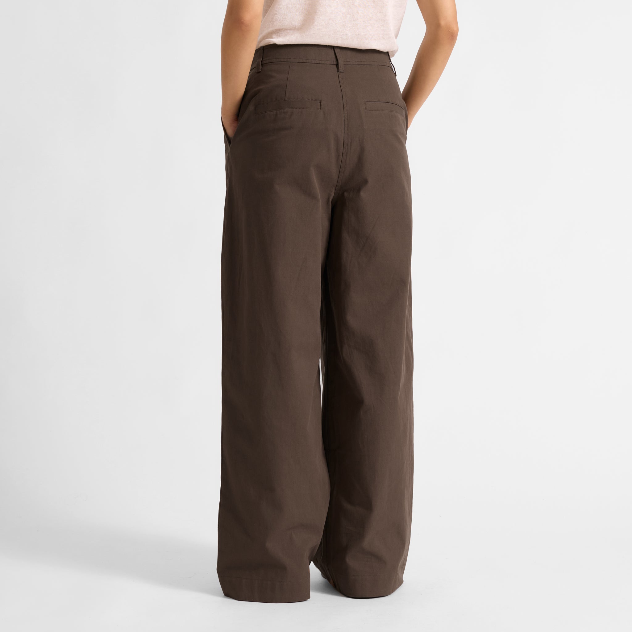 Pleat Front Wide Leg Trousers