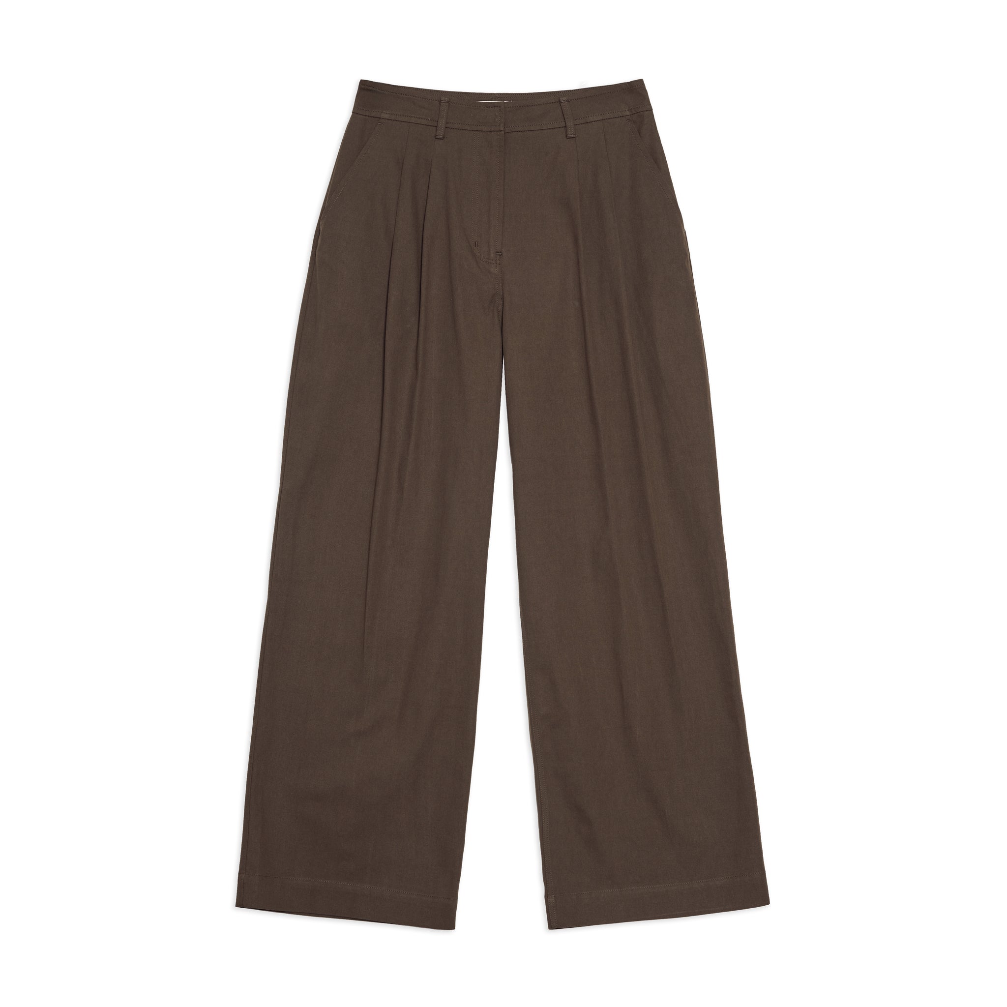 Pleat Front Wide Leg Trousers