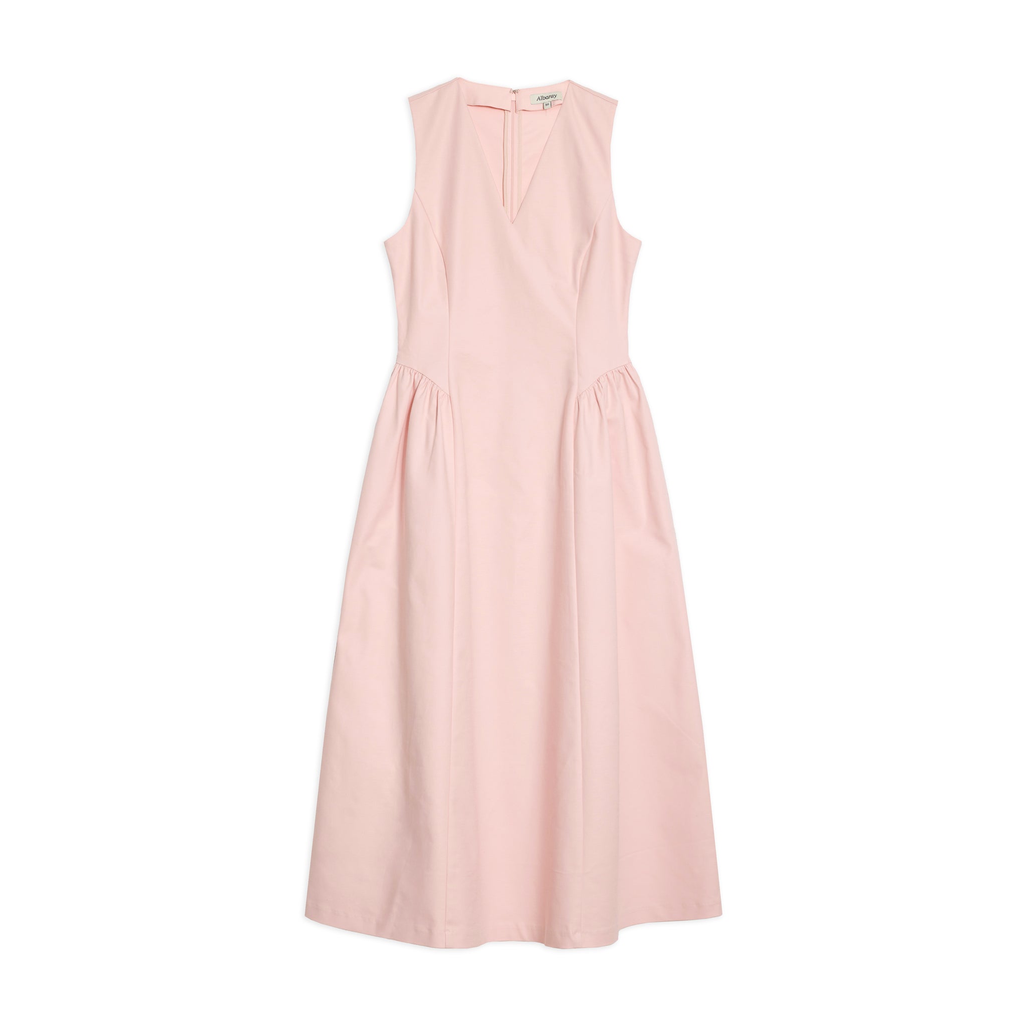 Cotton Sateen Gathered Side Dress