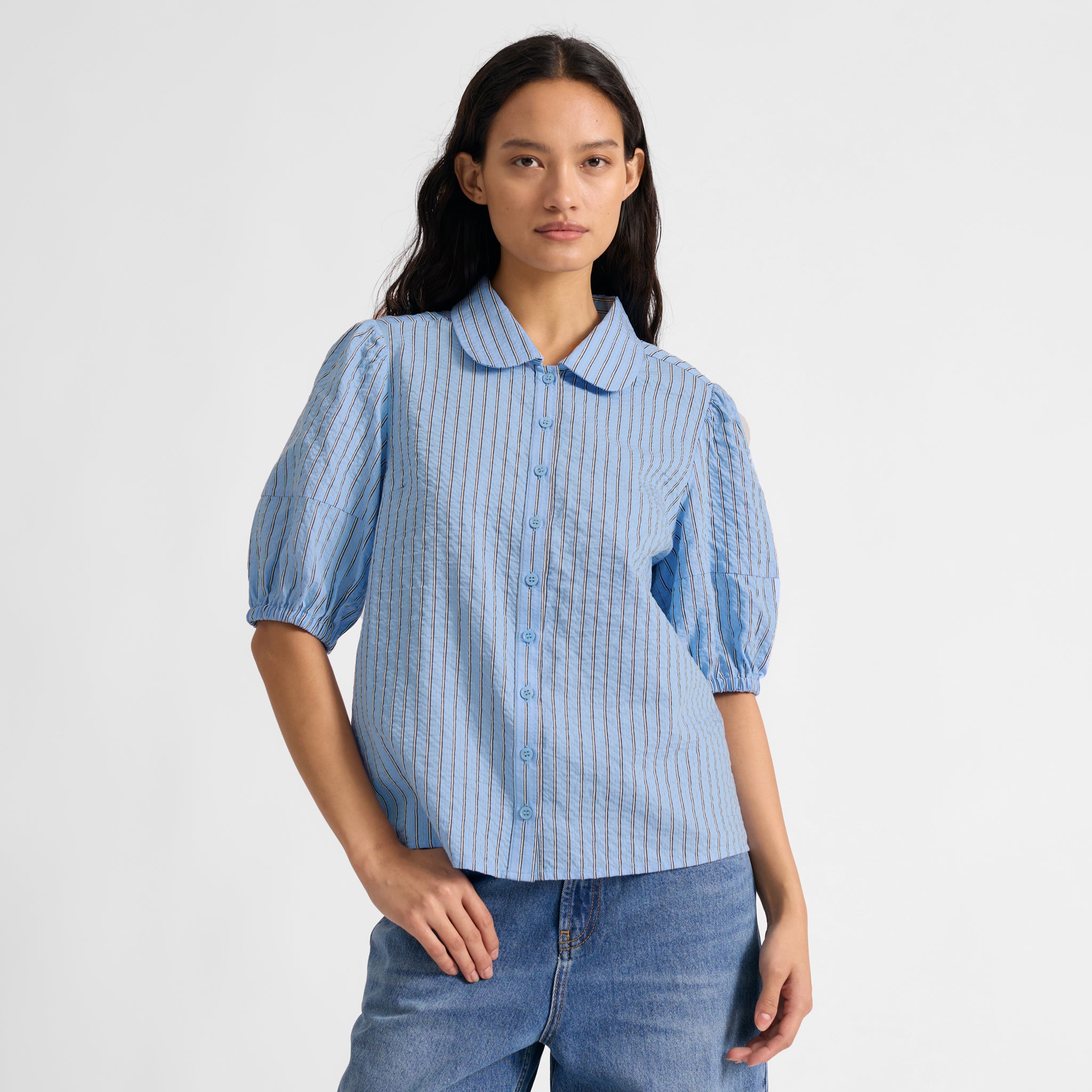 Blue Stripe Short Sleeve Shirt