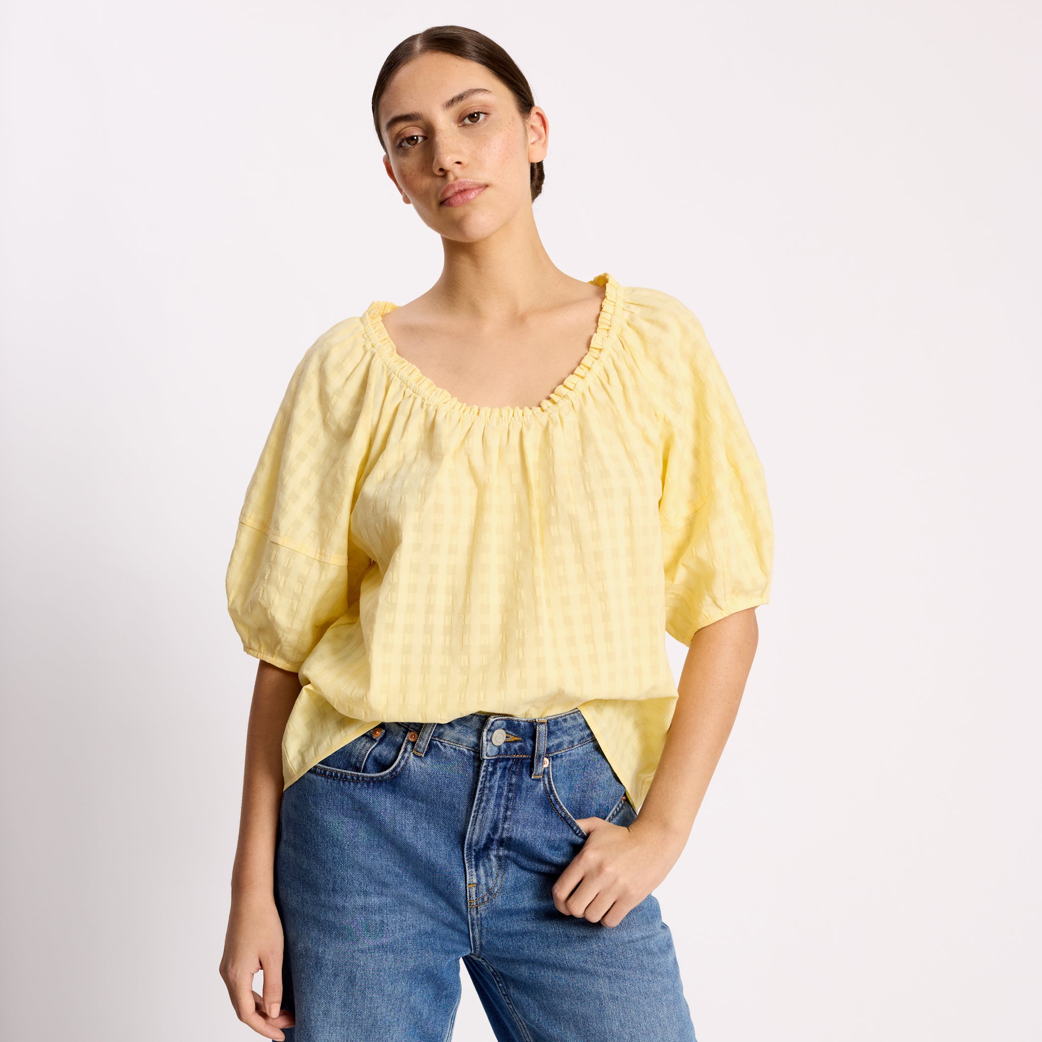 Seersucker Scoop Top