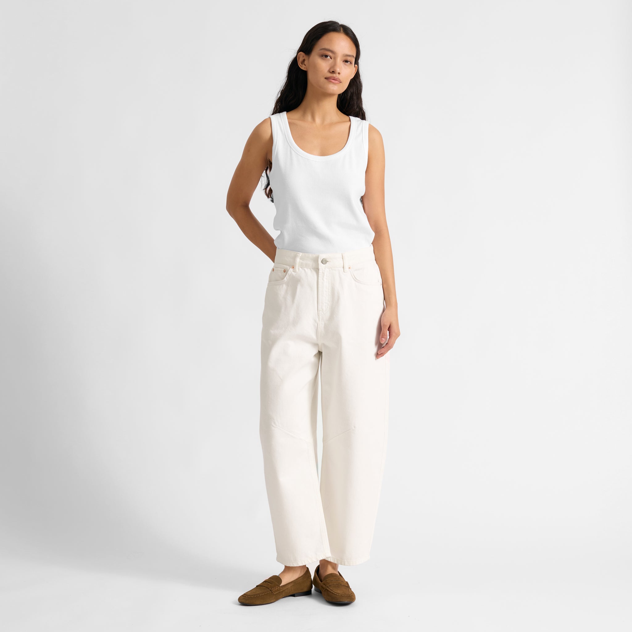 White Barrel Jeans