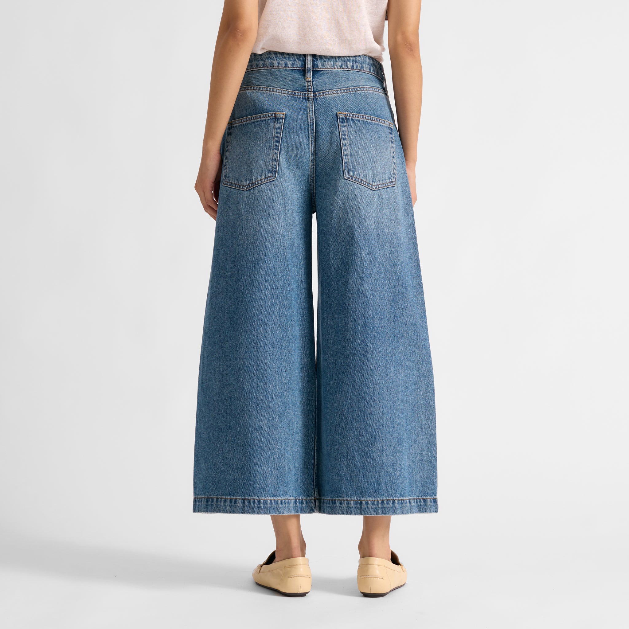 Mid Wash Denim Culotte