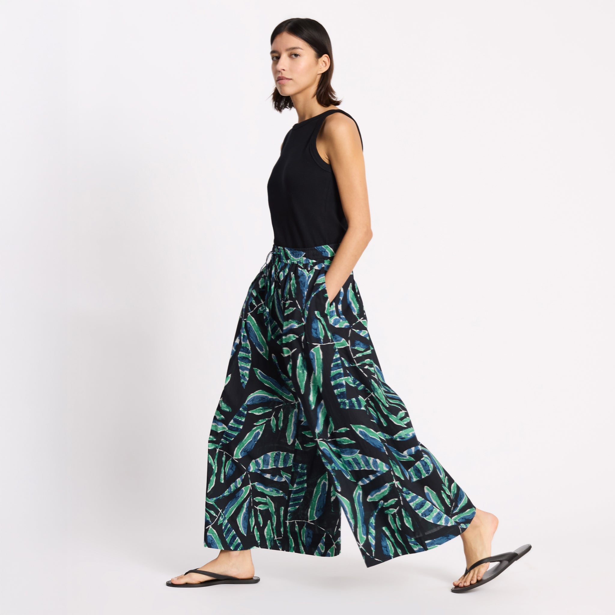 Painterly Palm Culottes