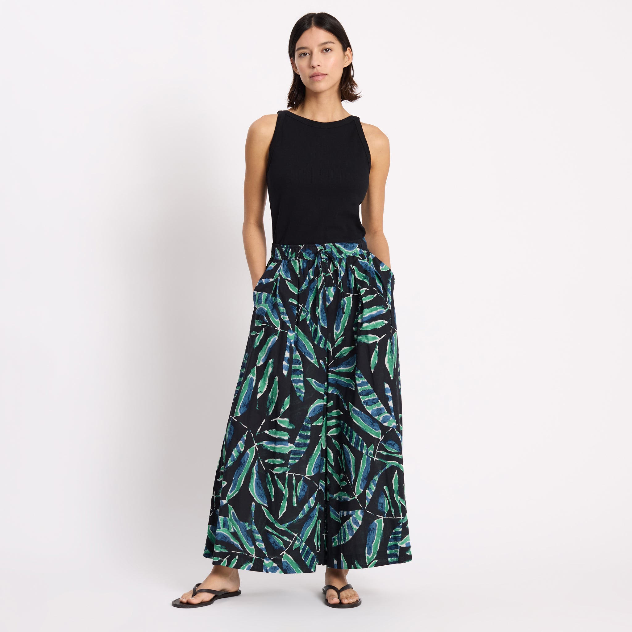 Painterly Palm Culottes