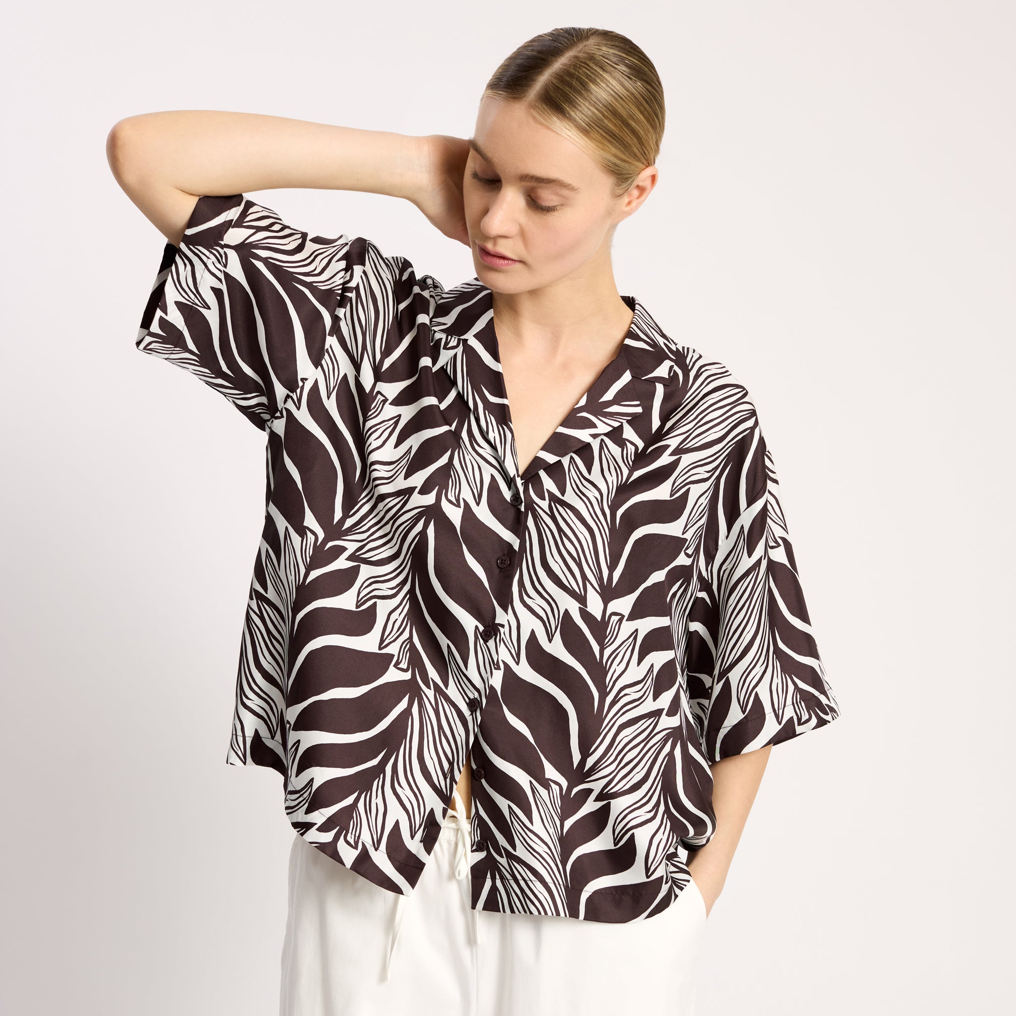 Mono Palm Silk Blouse