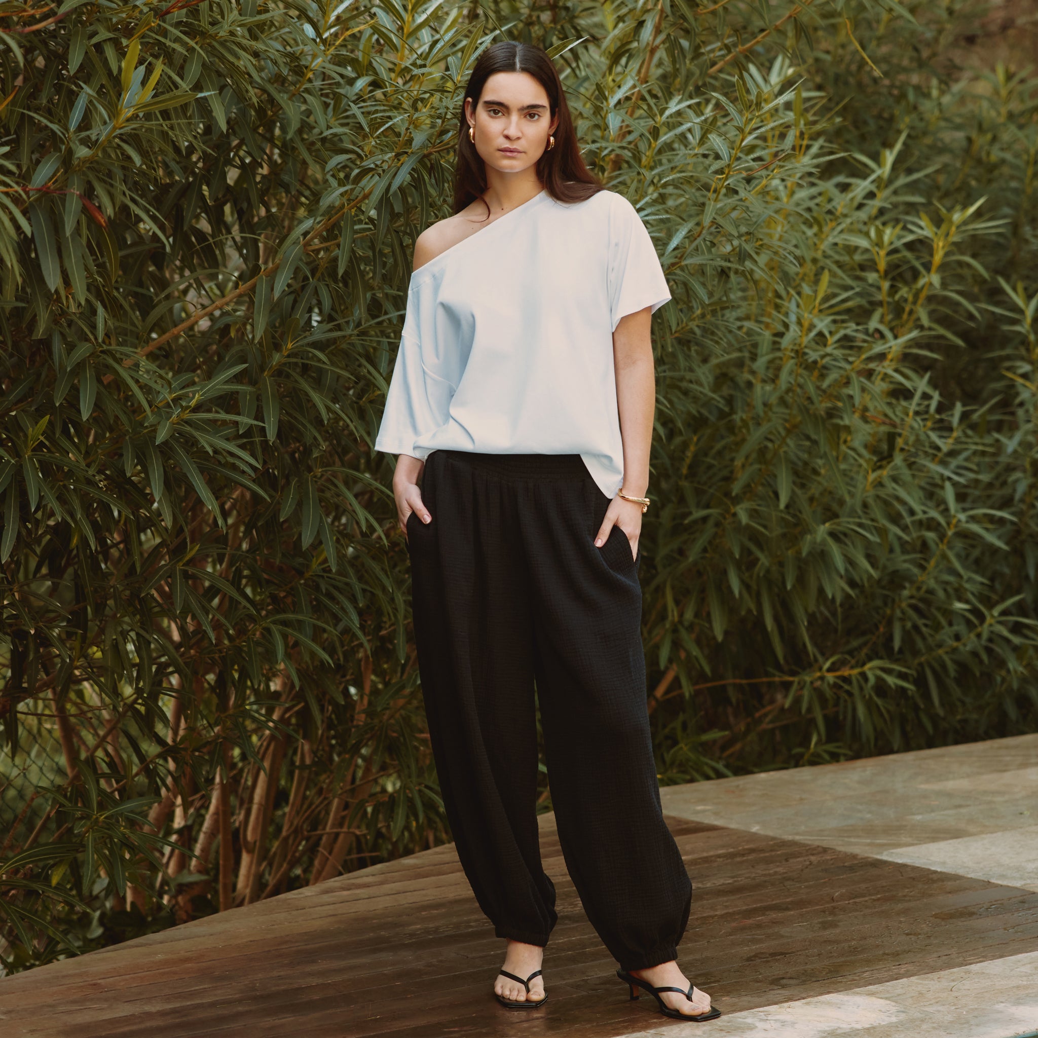 Black Cheesecloth Balloon Trouser | Sustainable Womenswear | Albaray