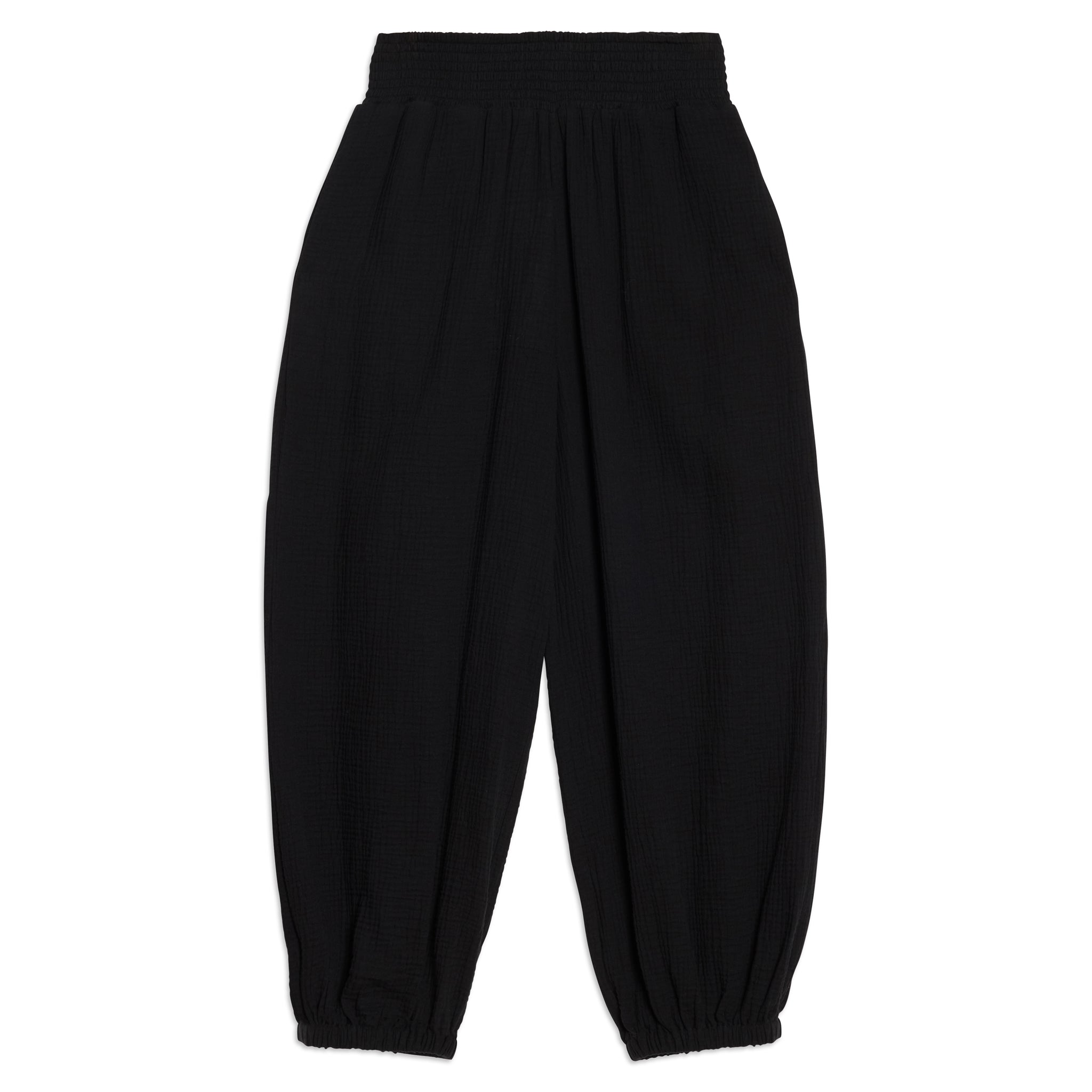 Black Cheesecloth Balloon Trouser