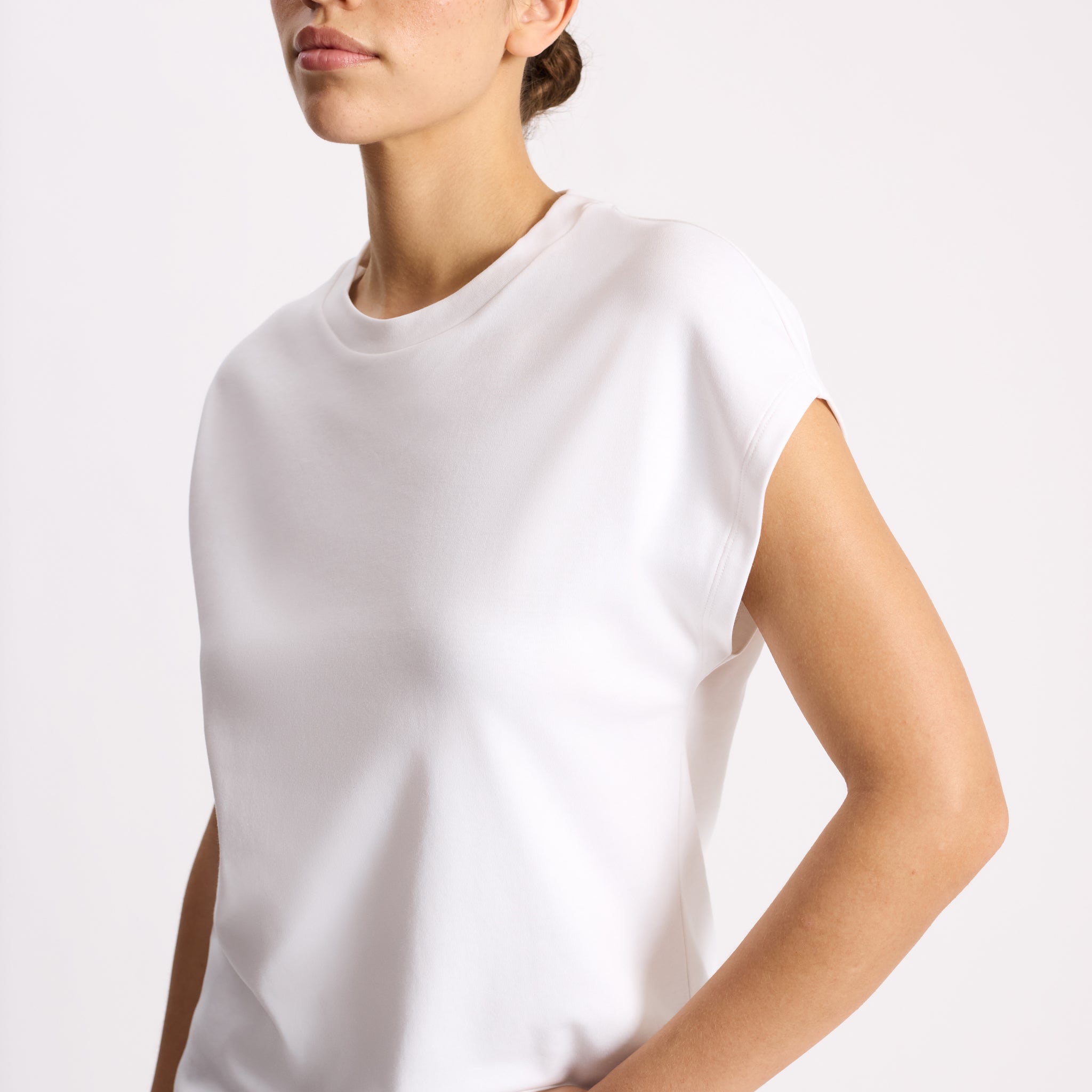 White Cap Sleeve T Shirt