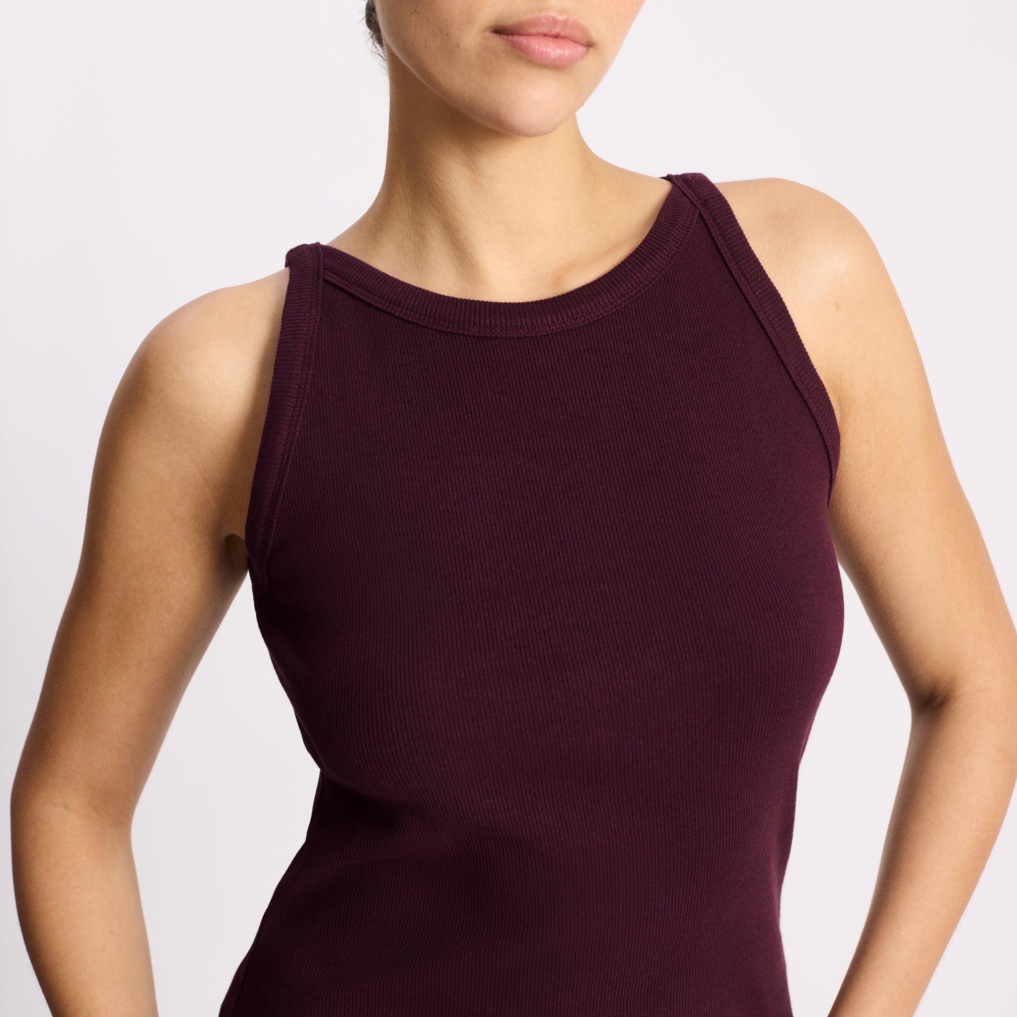 Fig High Neck Rib Vest