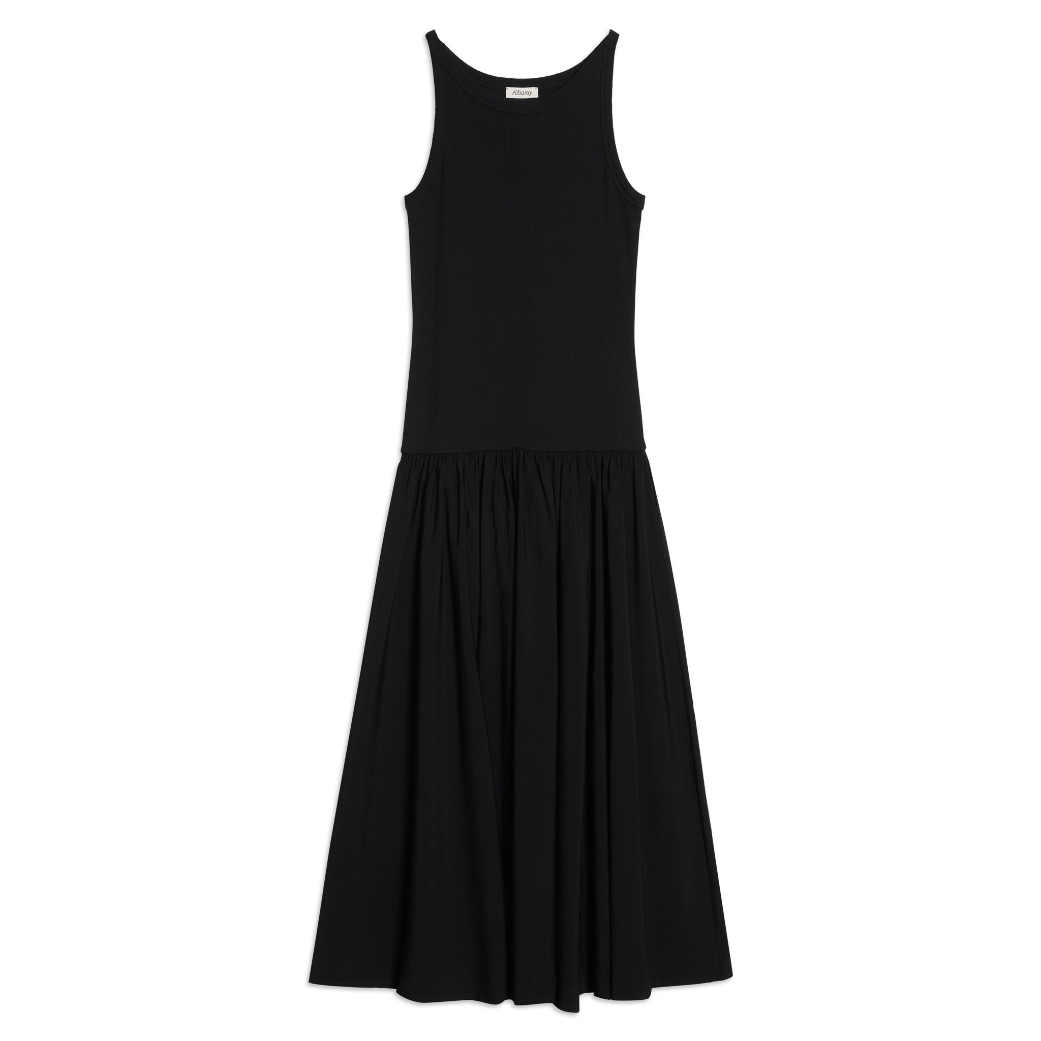 High Neck Mixed Vest Dress