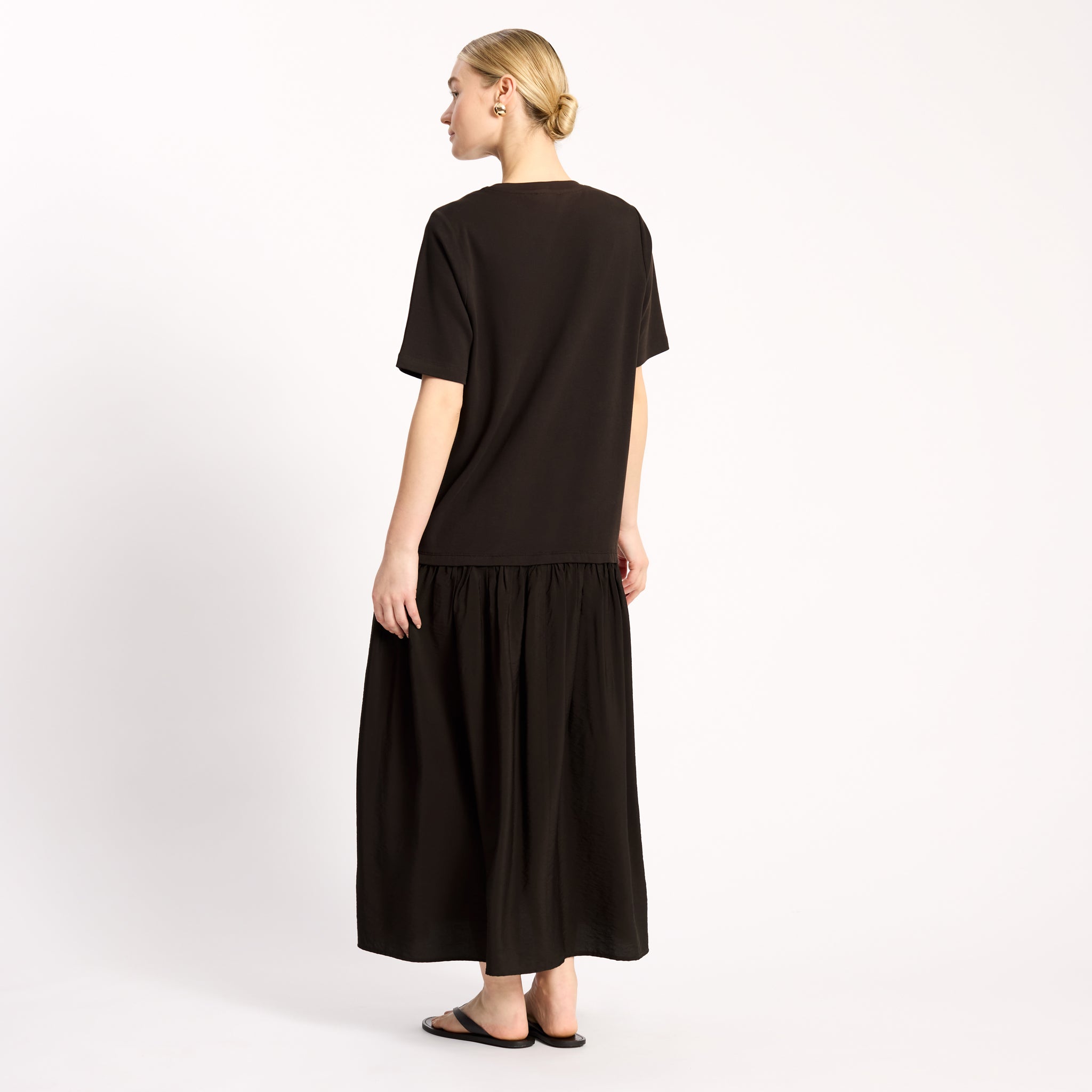 Chocolate Boxy T Mixed Dress