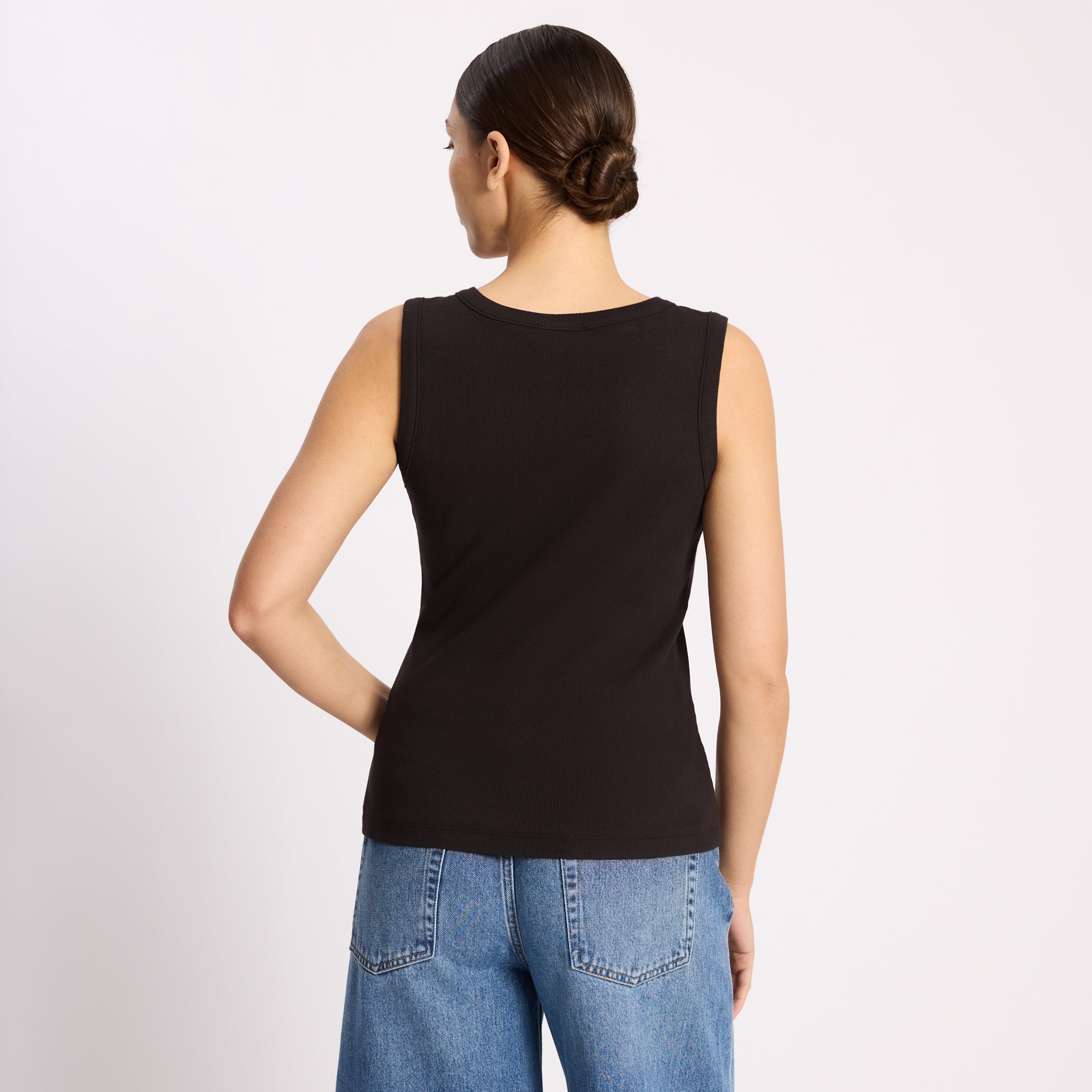 Chocolate V Neck Rib Vest