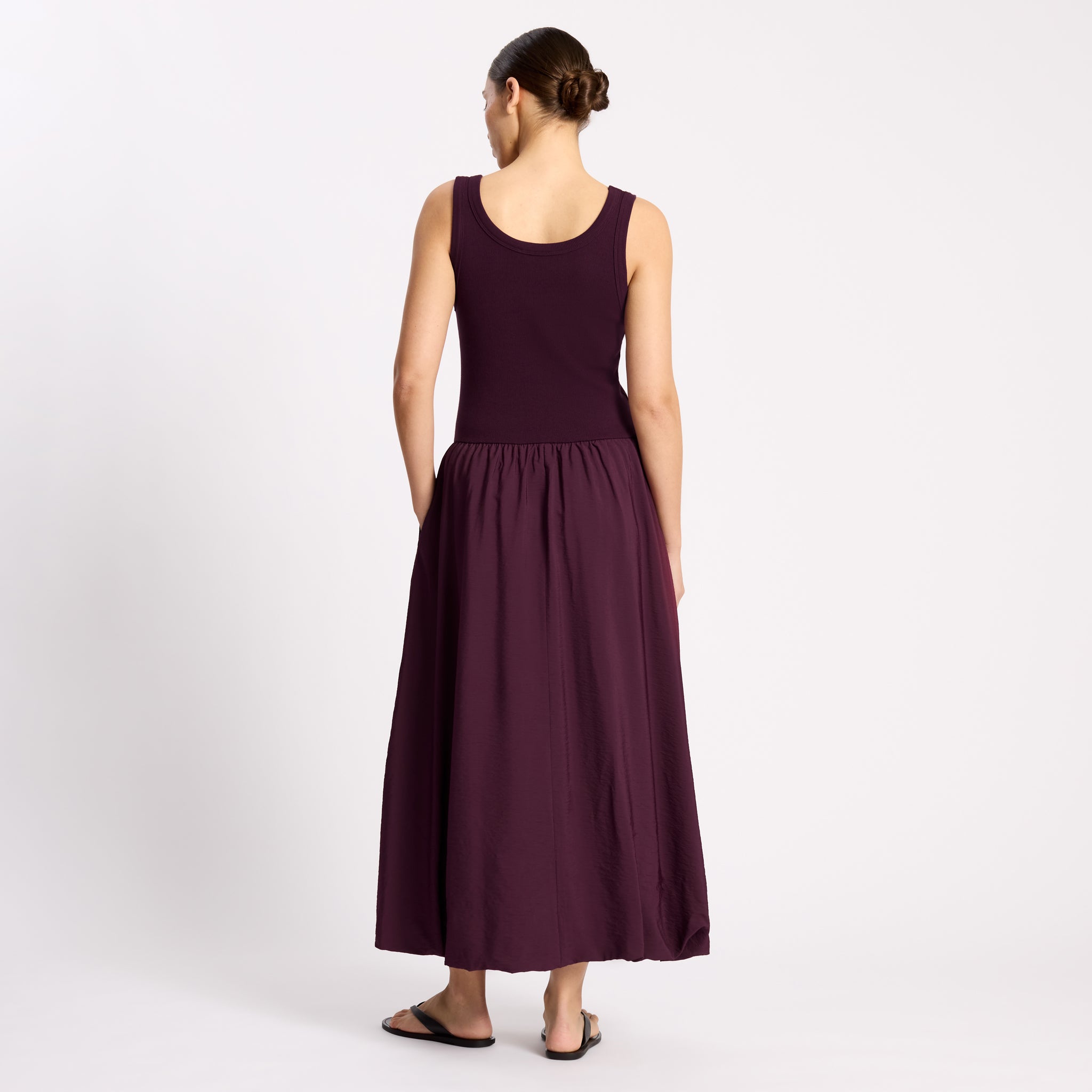 Bubble Hem Vest Dress Fig