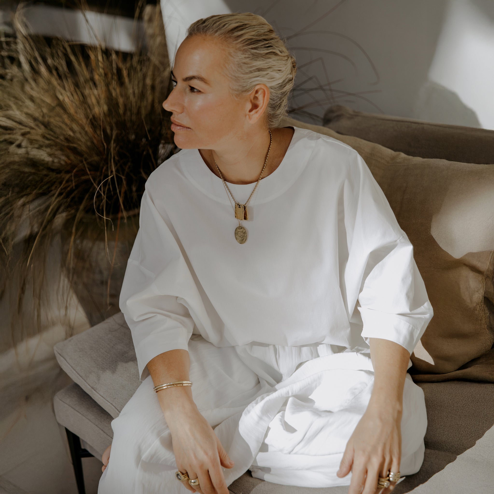 White Cotton Poplin Top