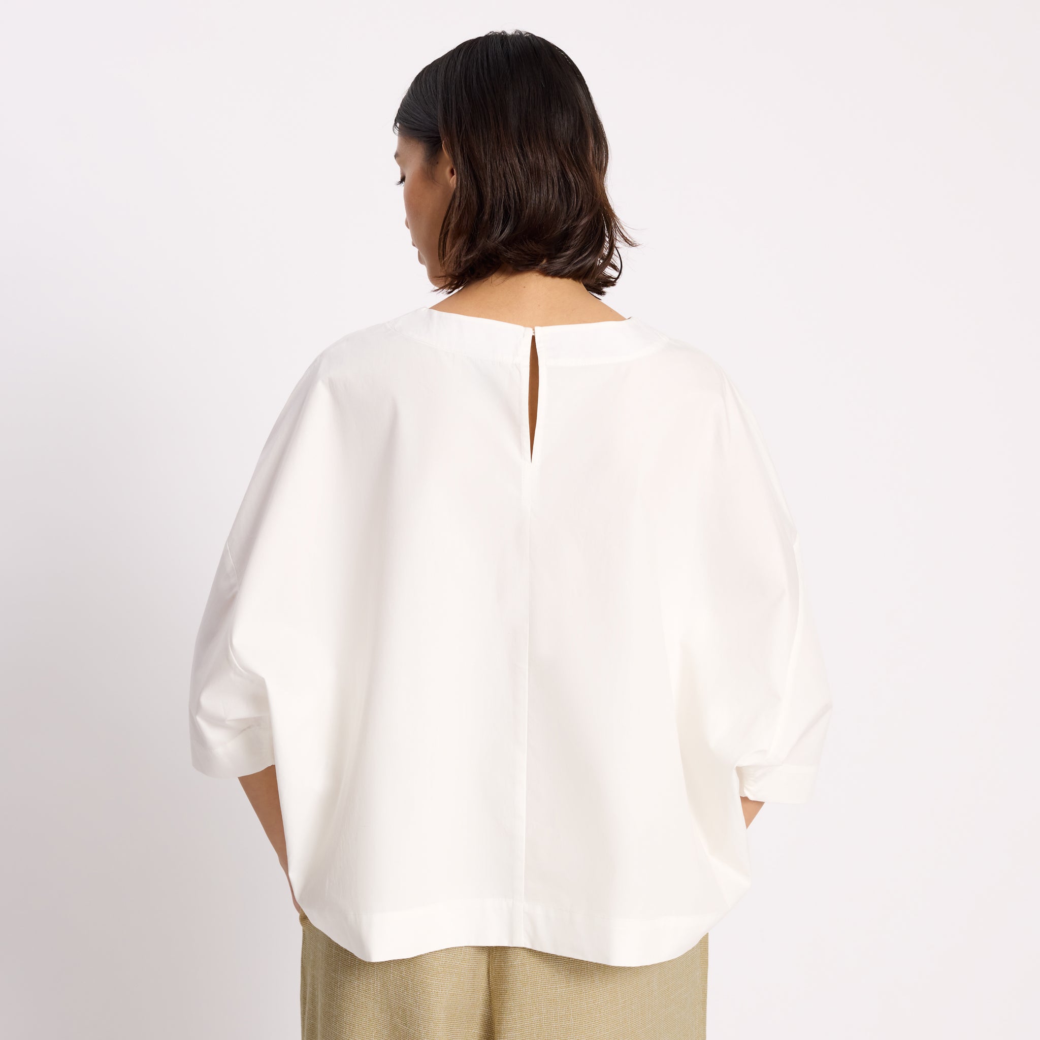White Cotton Poplin Top