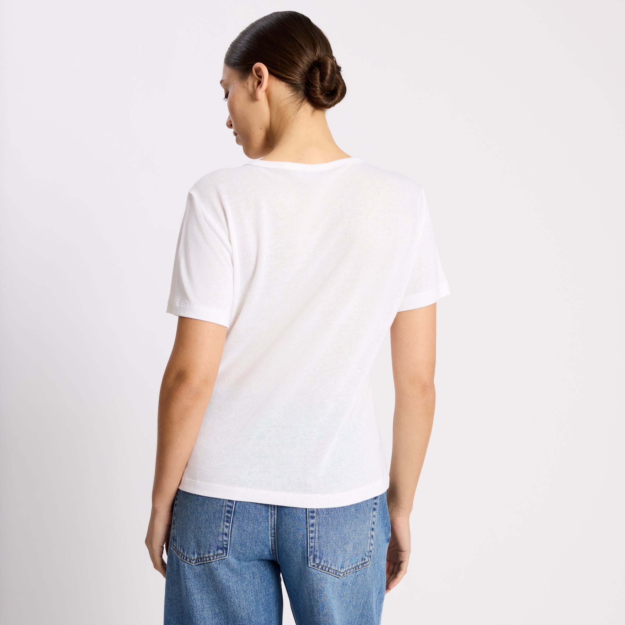 White Linen T Shirt