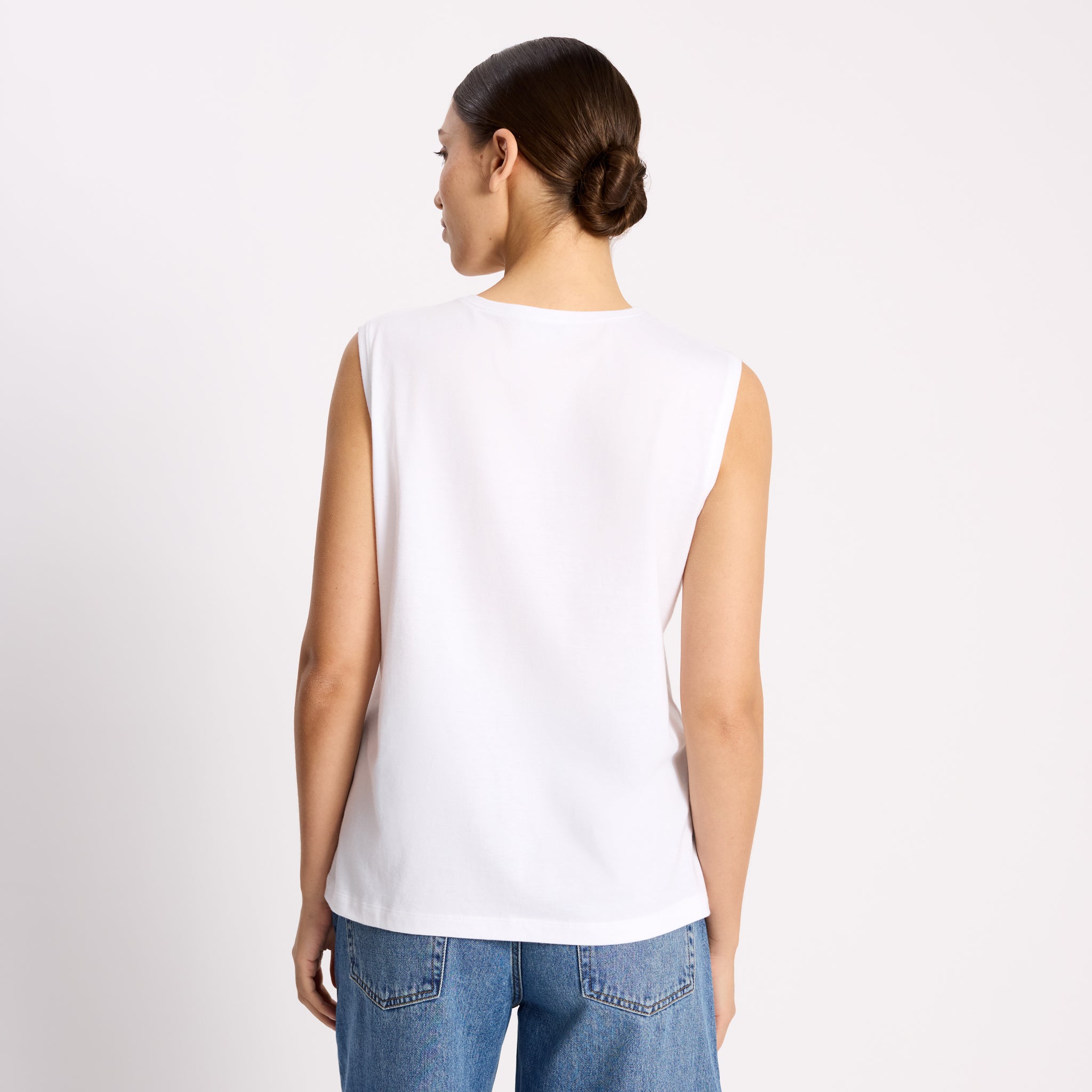 White Cotton Tank Top