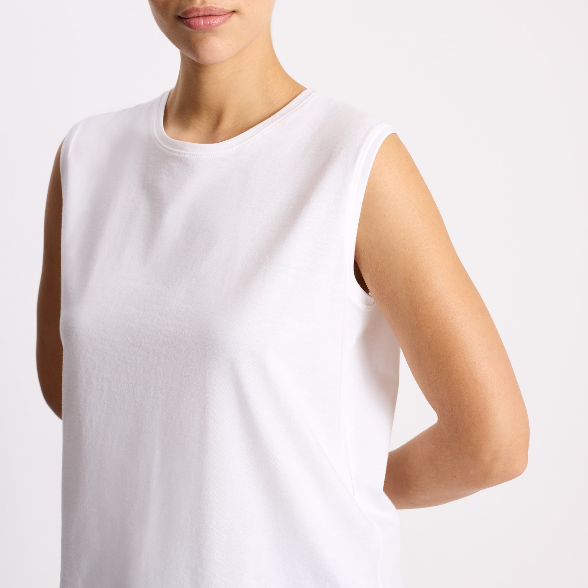 White Cotton Tank Top