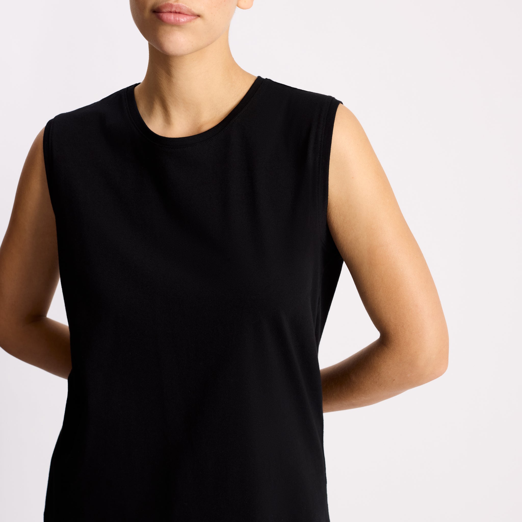 Black Cotton Tank Top