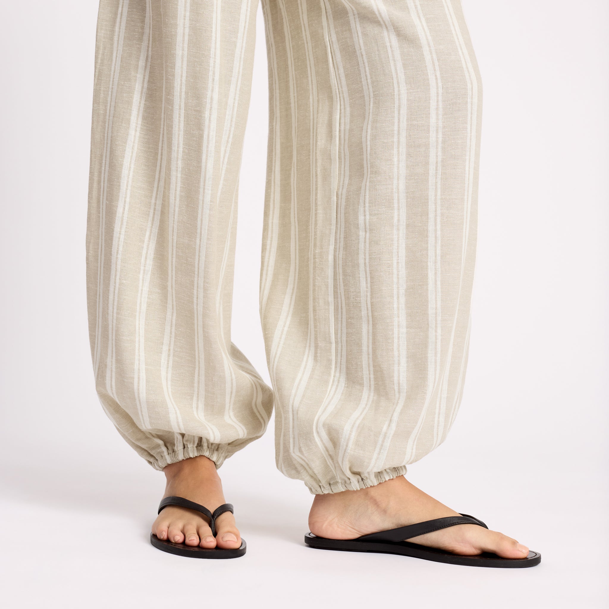 Linen Stripe Balloon Pant