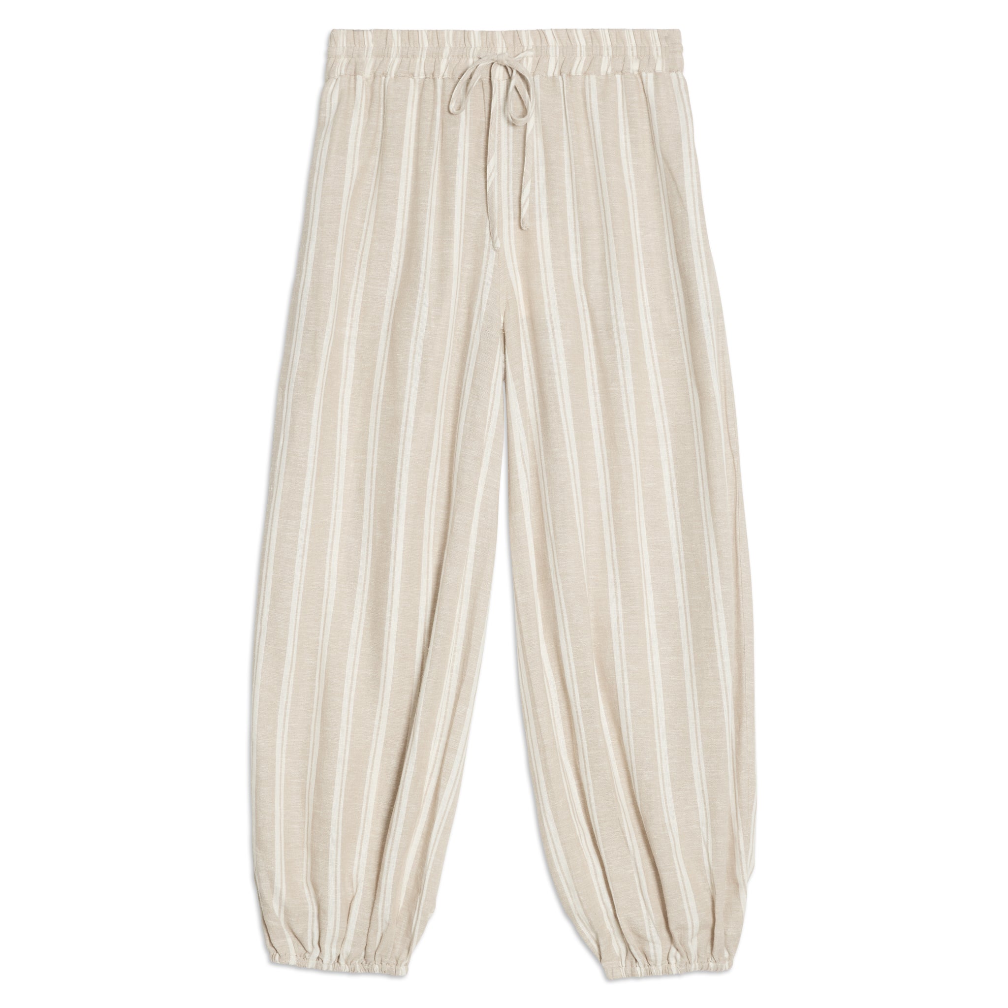Linen Stripe Balloon Pant