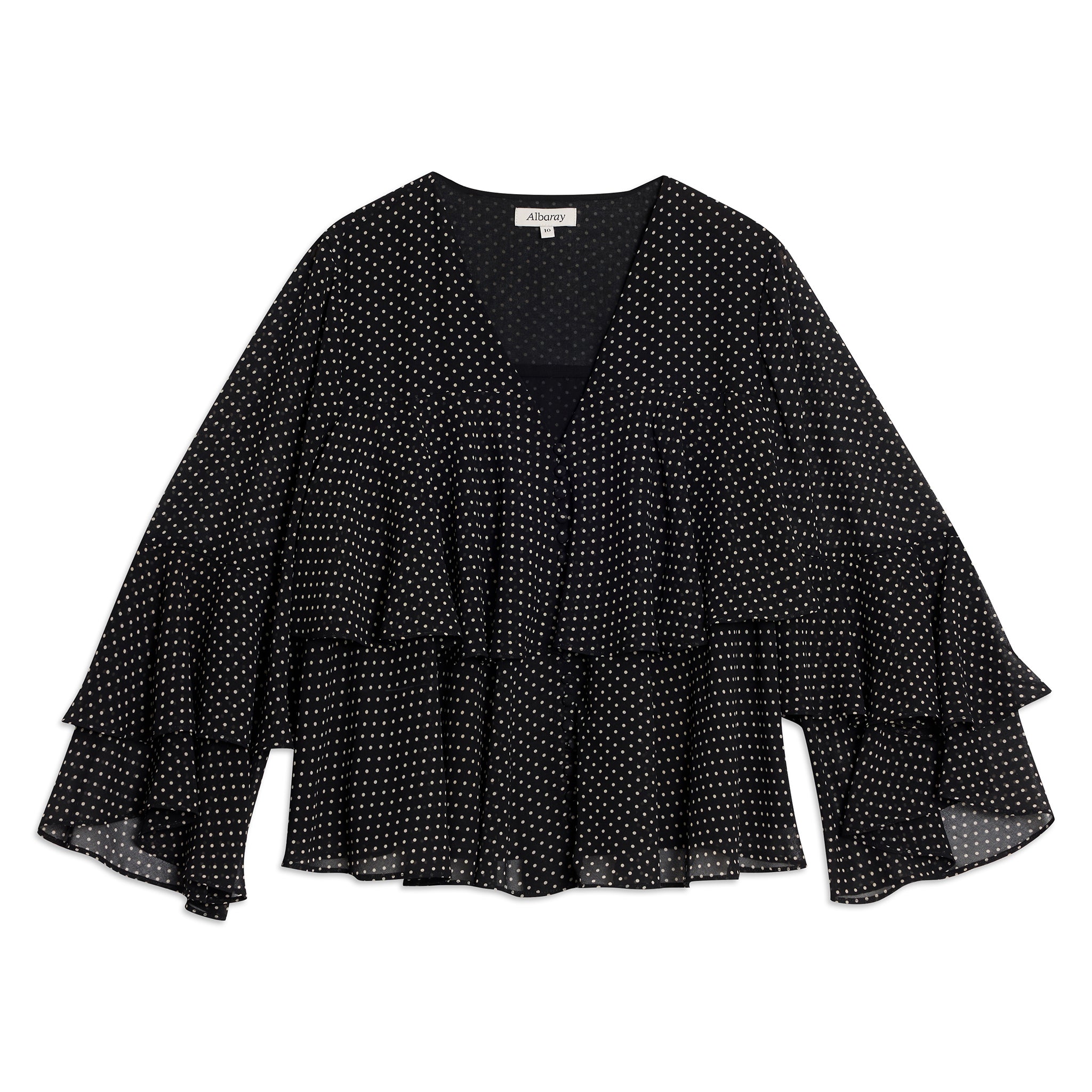 Chiffon Spot Ruffle Top
