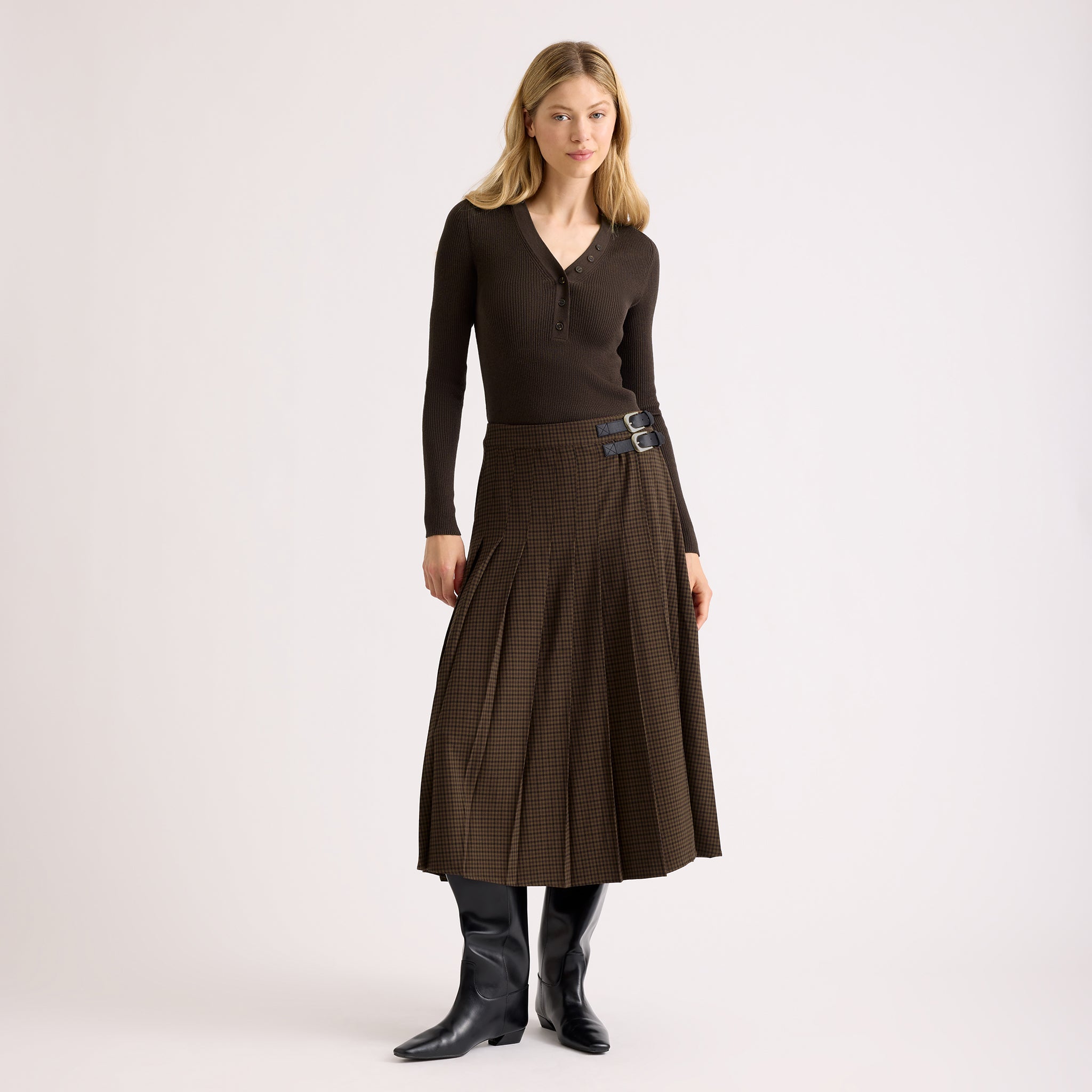 Chocolate Gingham Kilt